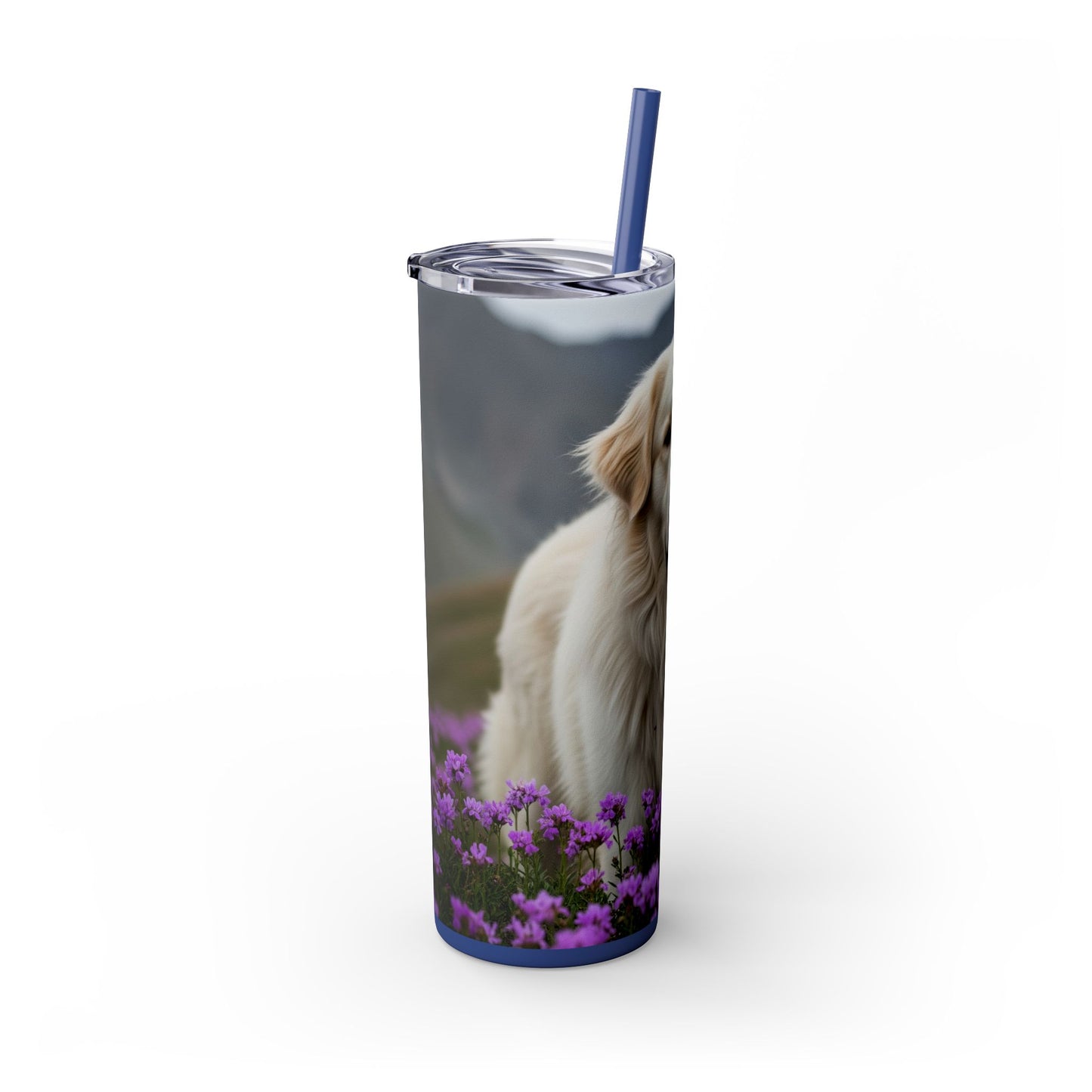 Pyrenean Mountain Dog Skinny Tumbler with Straw, 20oz
