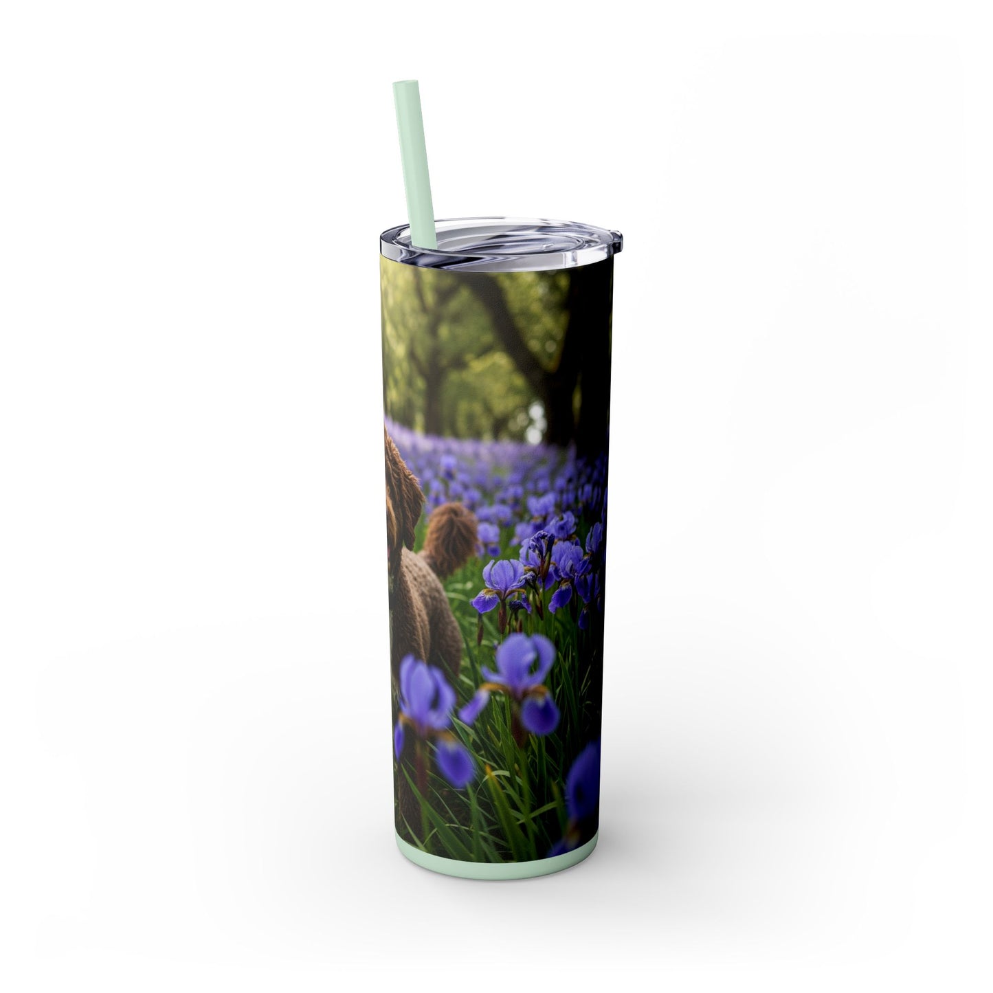 Portuguese Water Dog Skinny Tumbler with Straw, 20oz