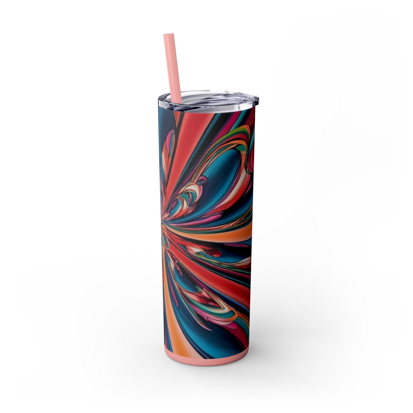 Optical Illusion Skinny Tumbler with Straw, 20oz