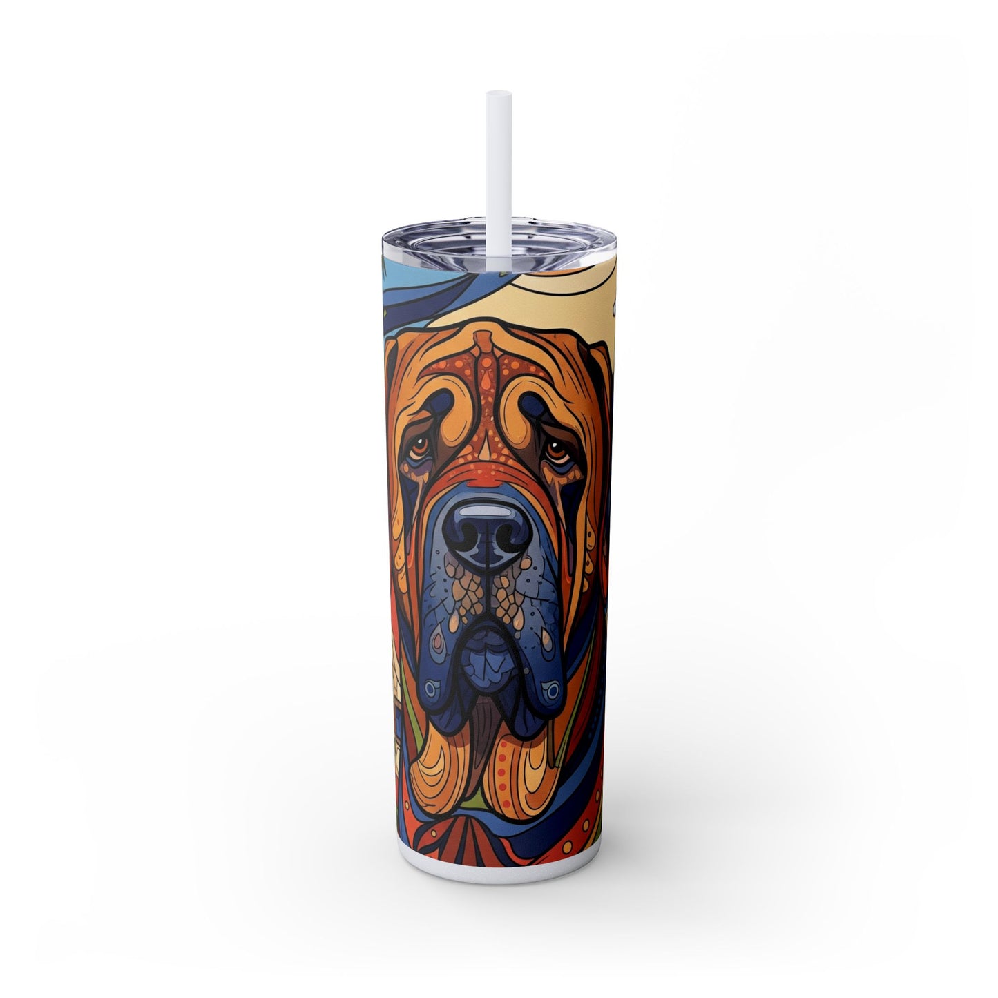 Spanish Mastiff Skinny Tumbler with Straw, 20oz