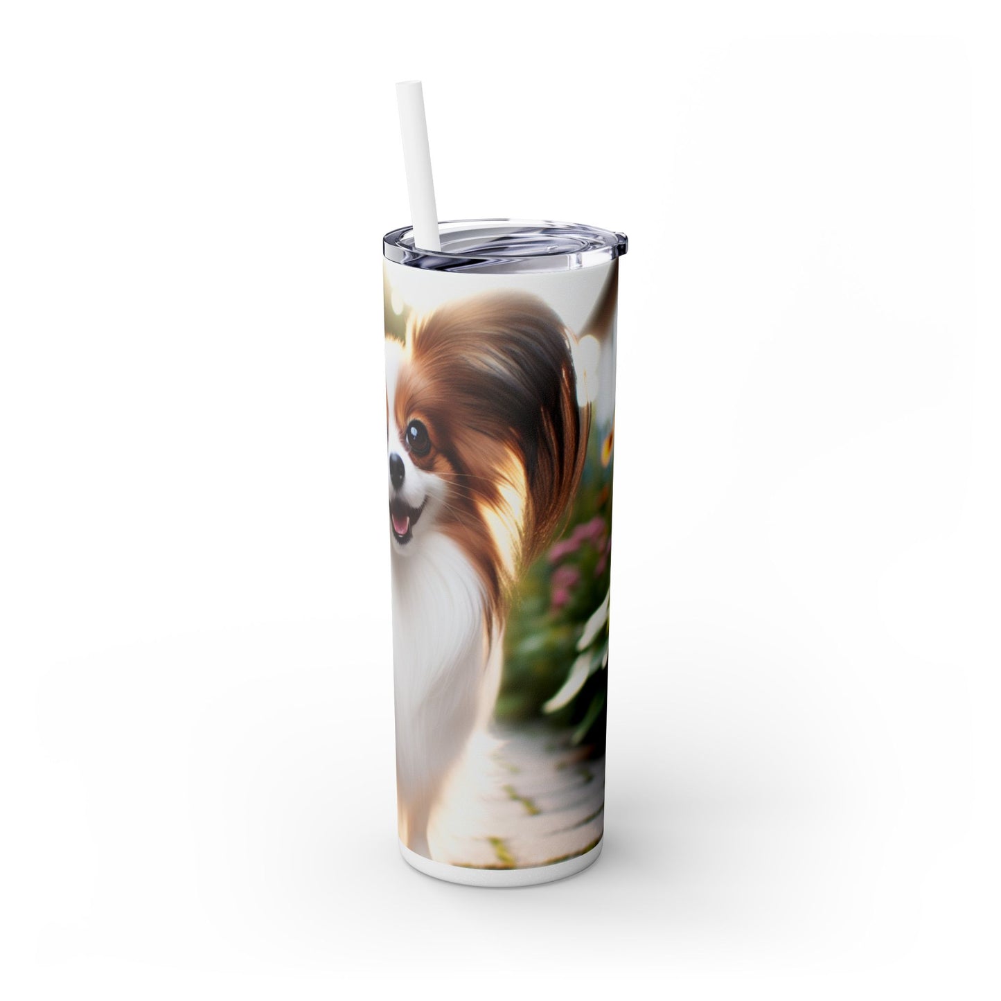 Papillon Skinny Tumbler with Straw, 20oz