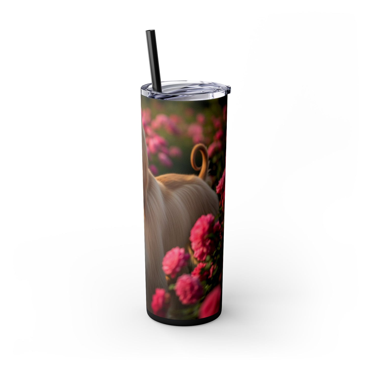 Afghan Hound Skinny Tumbler with Straw, 20oz