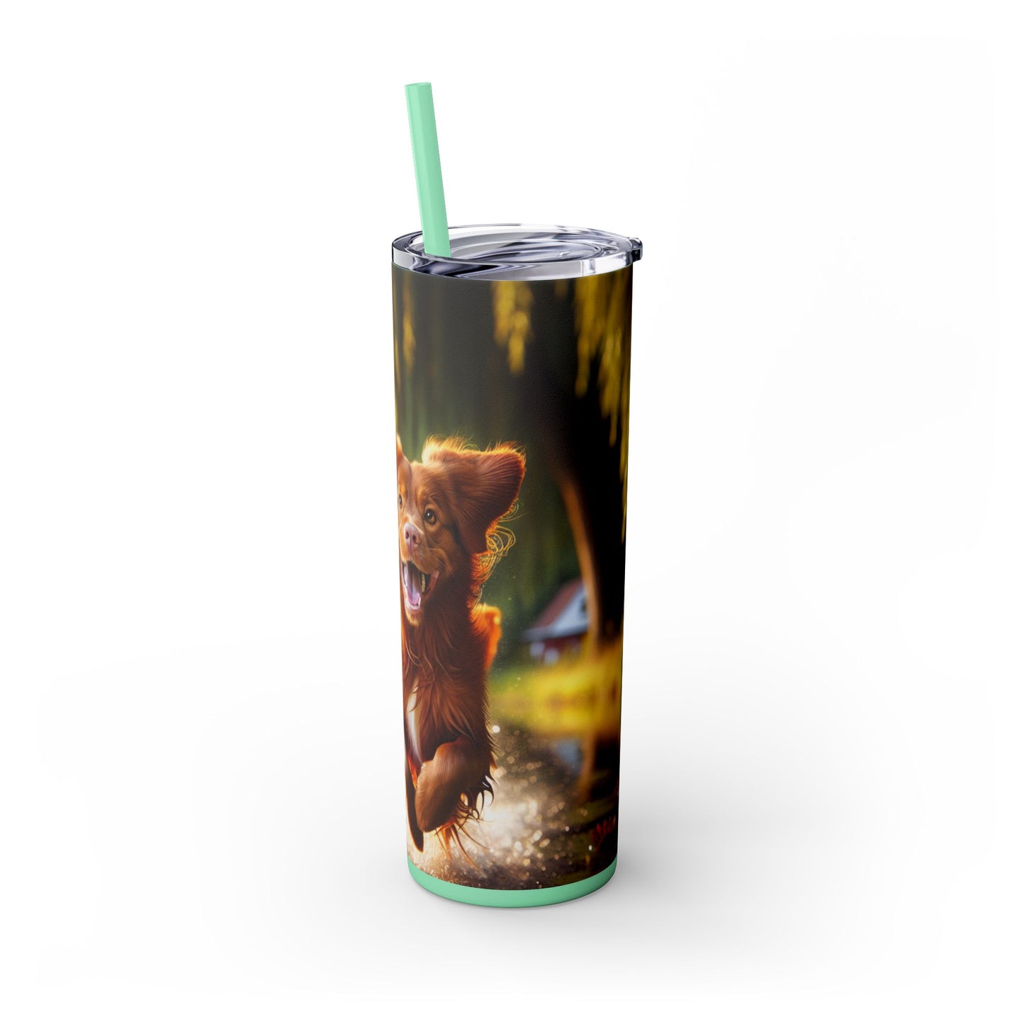 Nova Scotia Duck Trolling Retriever Skinny Tumbler with Straw, 20oz