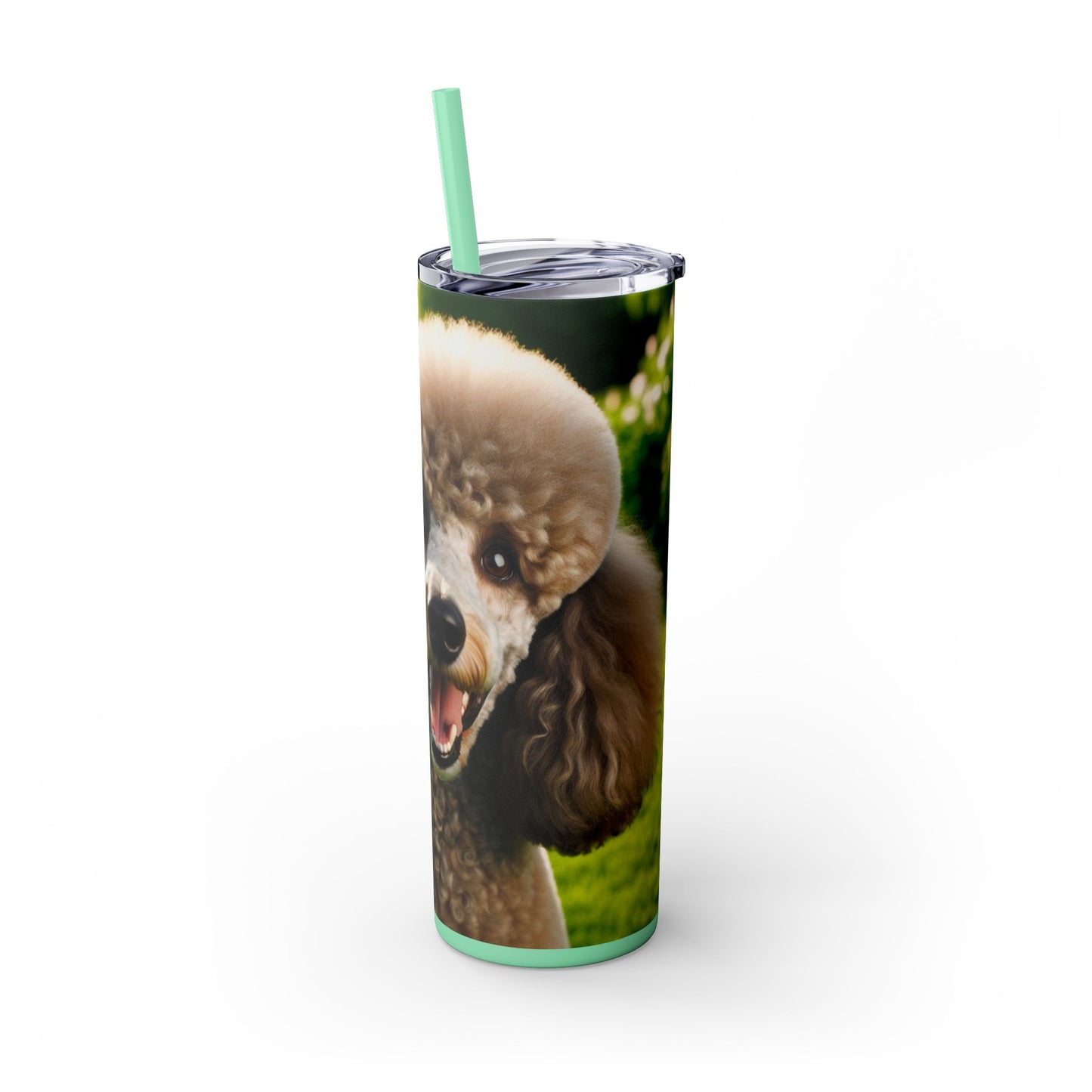 Standard Poodle Skinny Tumbler with Straw, 20oz