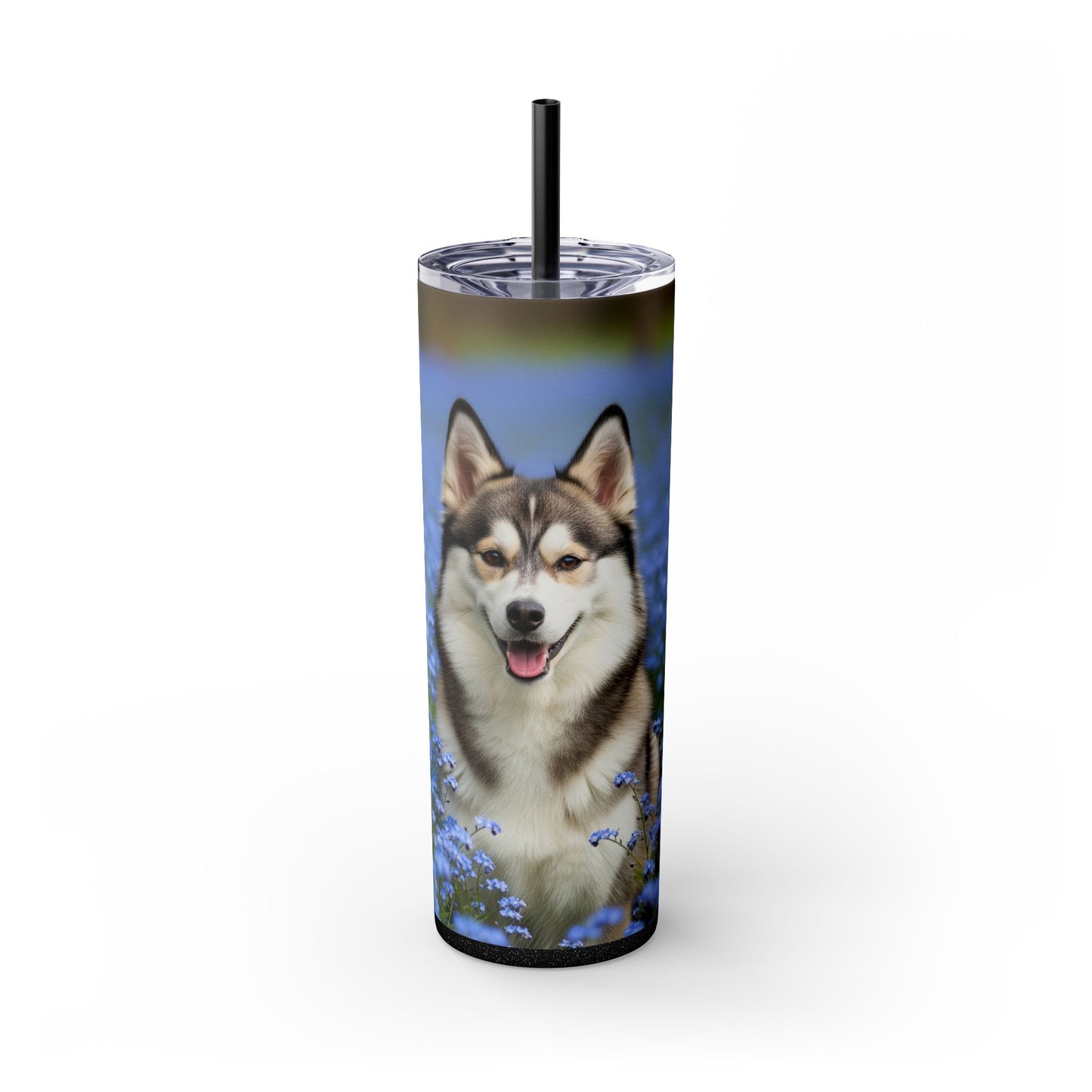 Alaskan Klee Kai Skinny Tumbler with Straw, 20oz