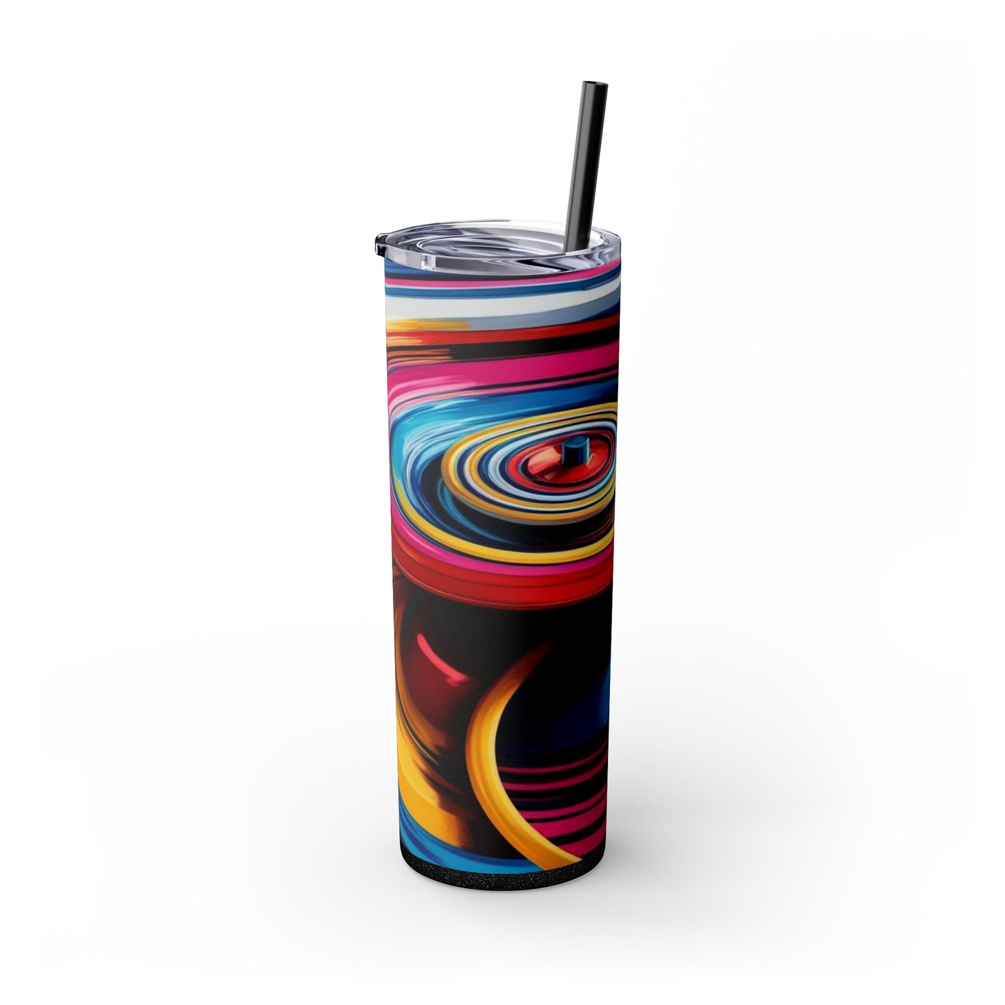 Optical Illusion Skinny Tumbler with Straw, 20oz