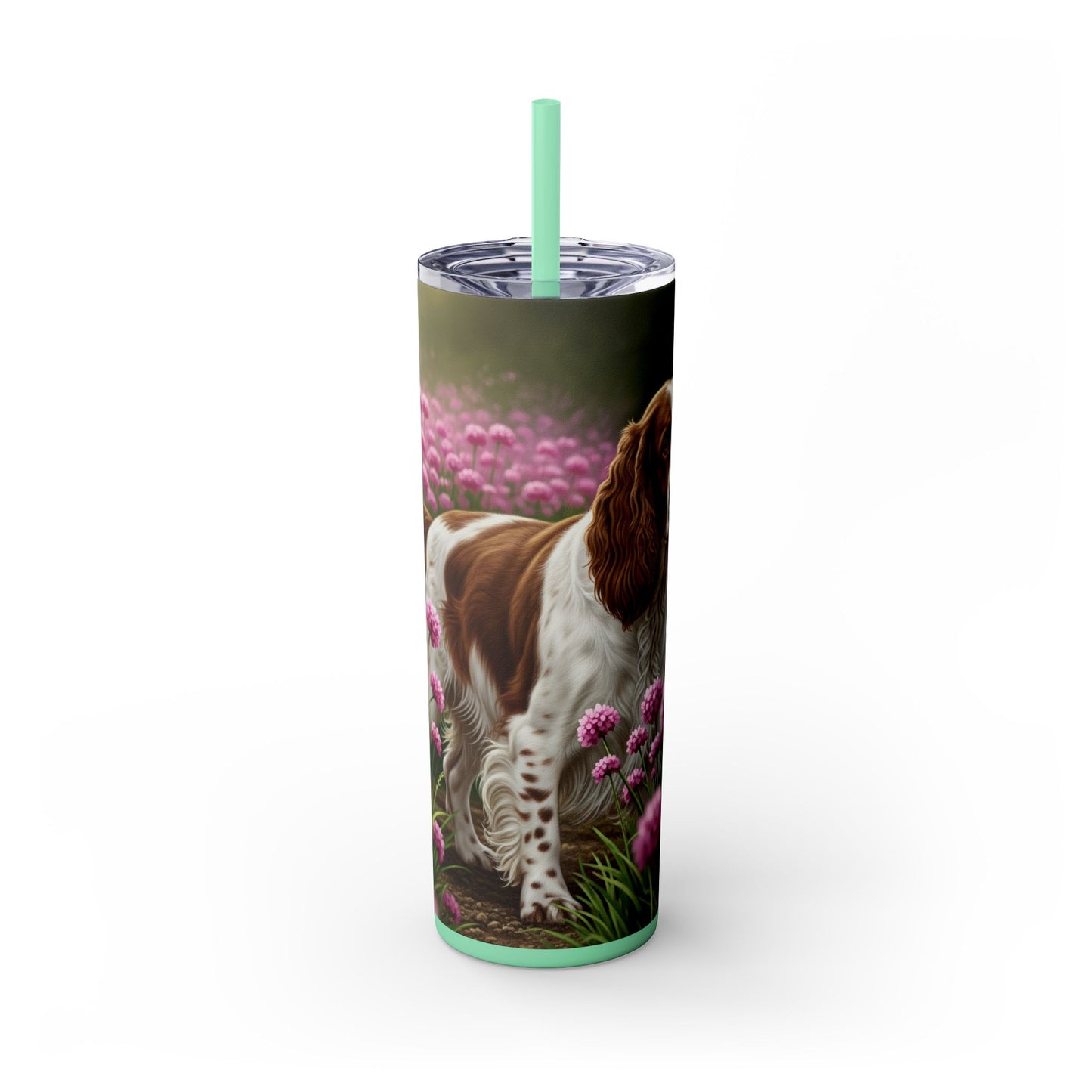 English Springer Spaniel Skinny Tumbler with Straw, 20oz