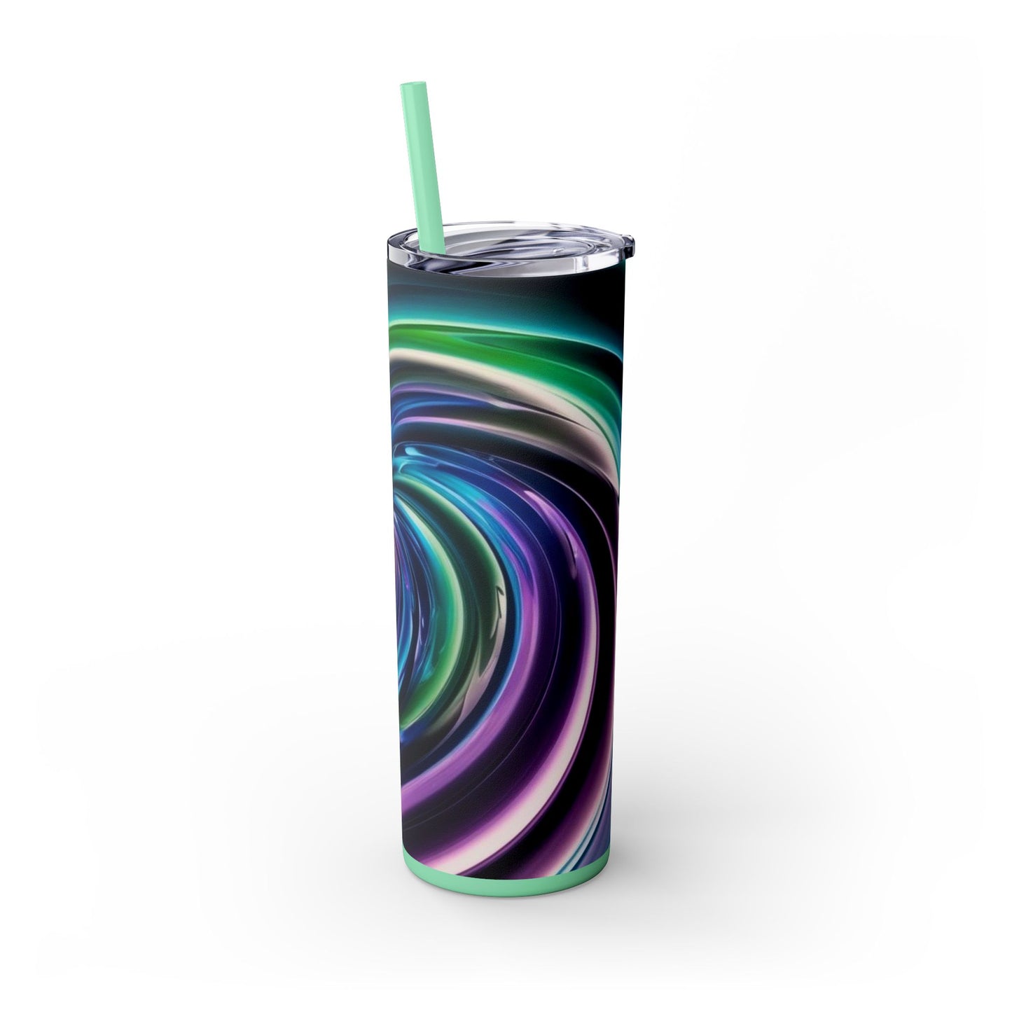 Optical Illusion Skinny Tumbler with Straw, 20oz
