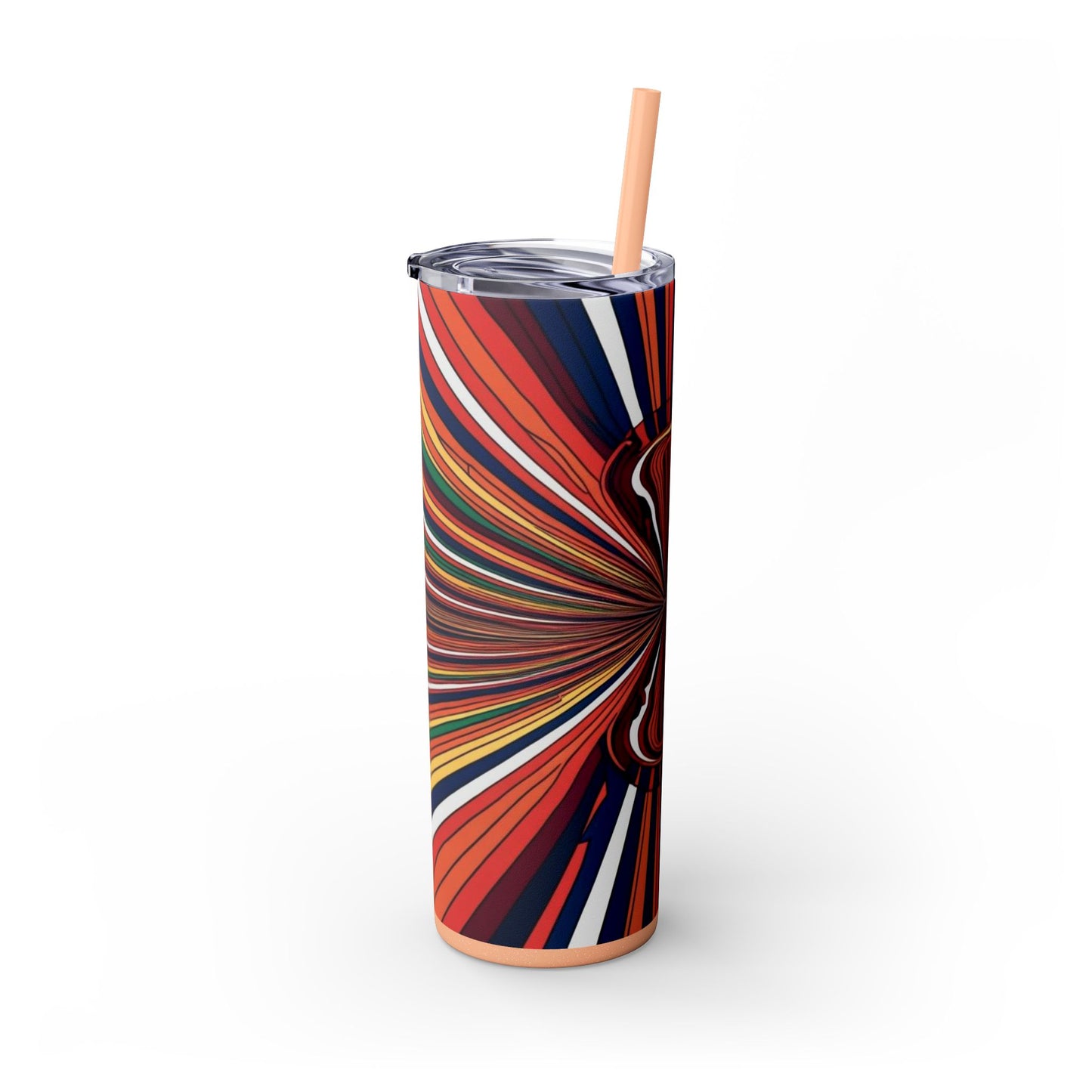 Optical Illusion Skinny Tumbler with Straw, 20oz