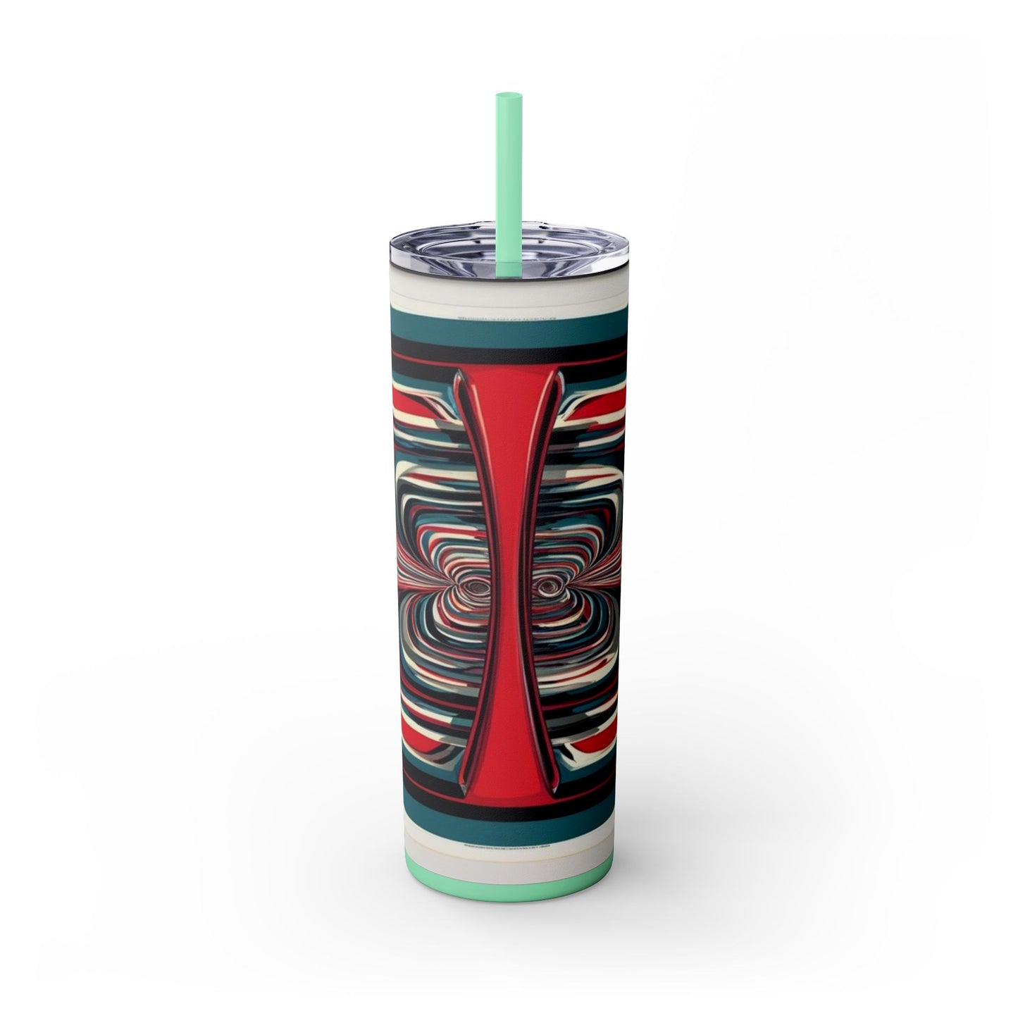 Optical Illusion Skinny Tumbler with Straw, 20oz
