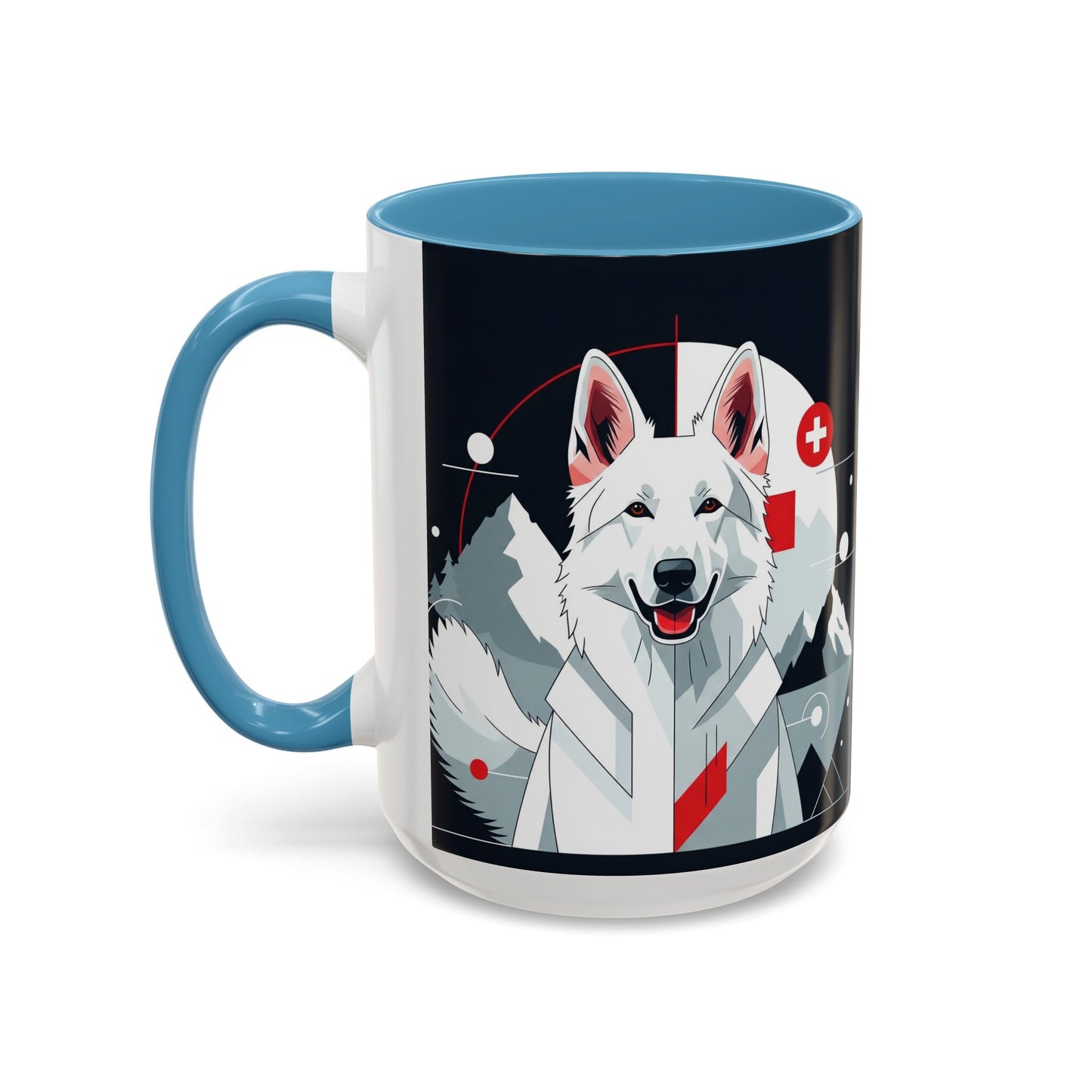 White Swiss Shepherd Dog Accent Coffee Mug - Perfect Gift for Dog Lovers