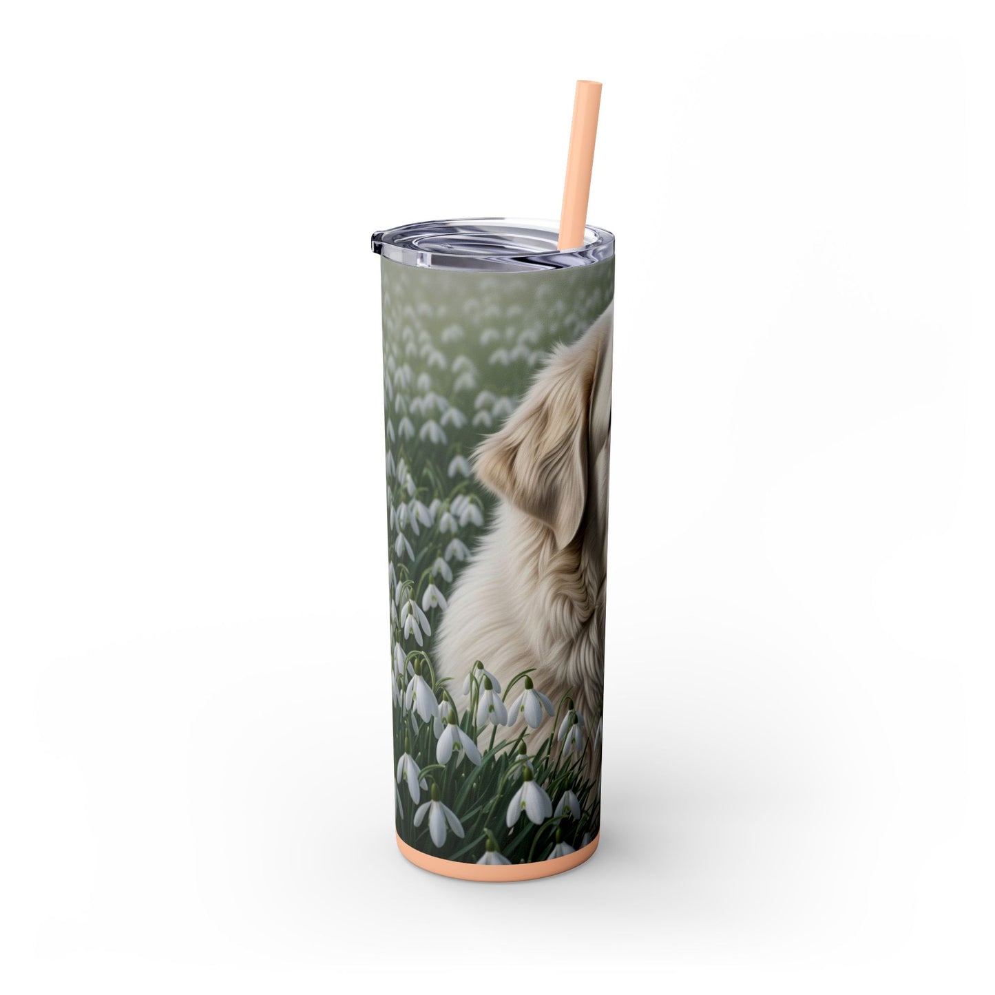 Pyrenean Mastiff Skinny Tumbler with Straw, 20oz