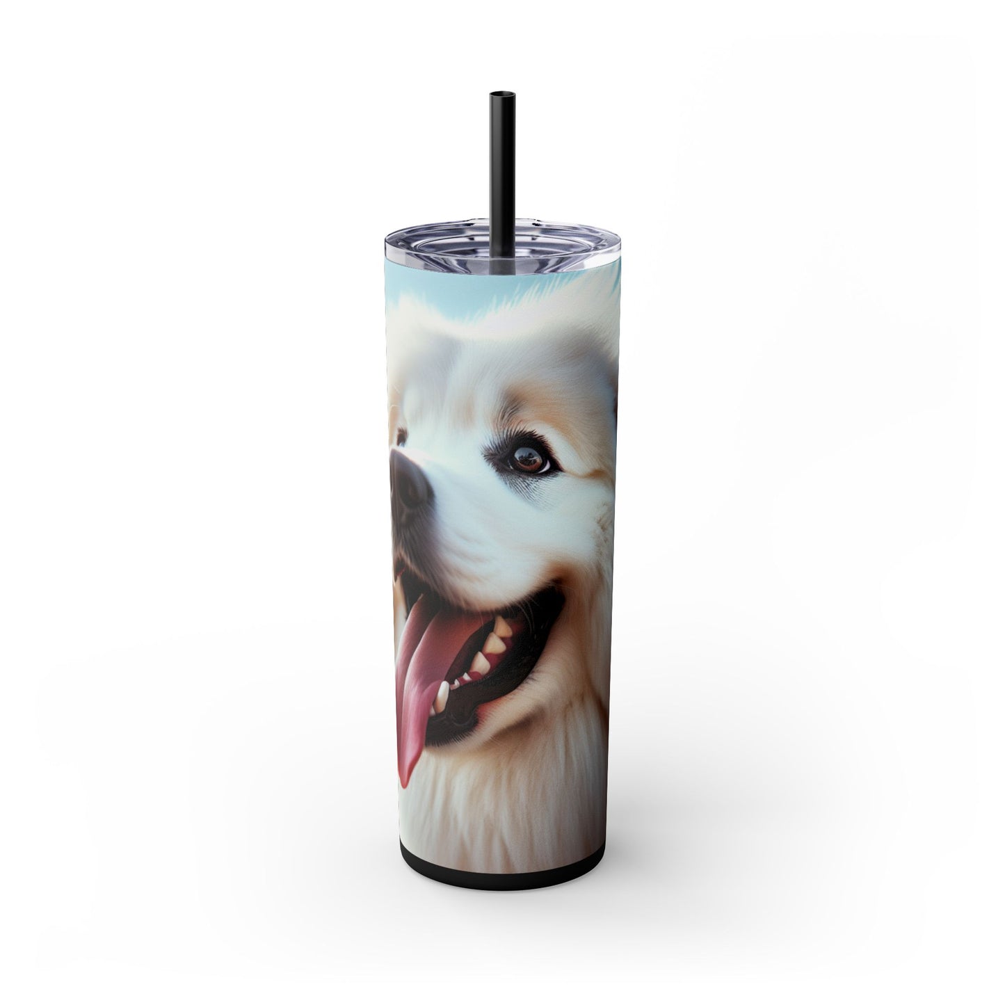 Pyrenean Mountain Dog Skinny Tumbler with Straw, 20oz