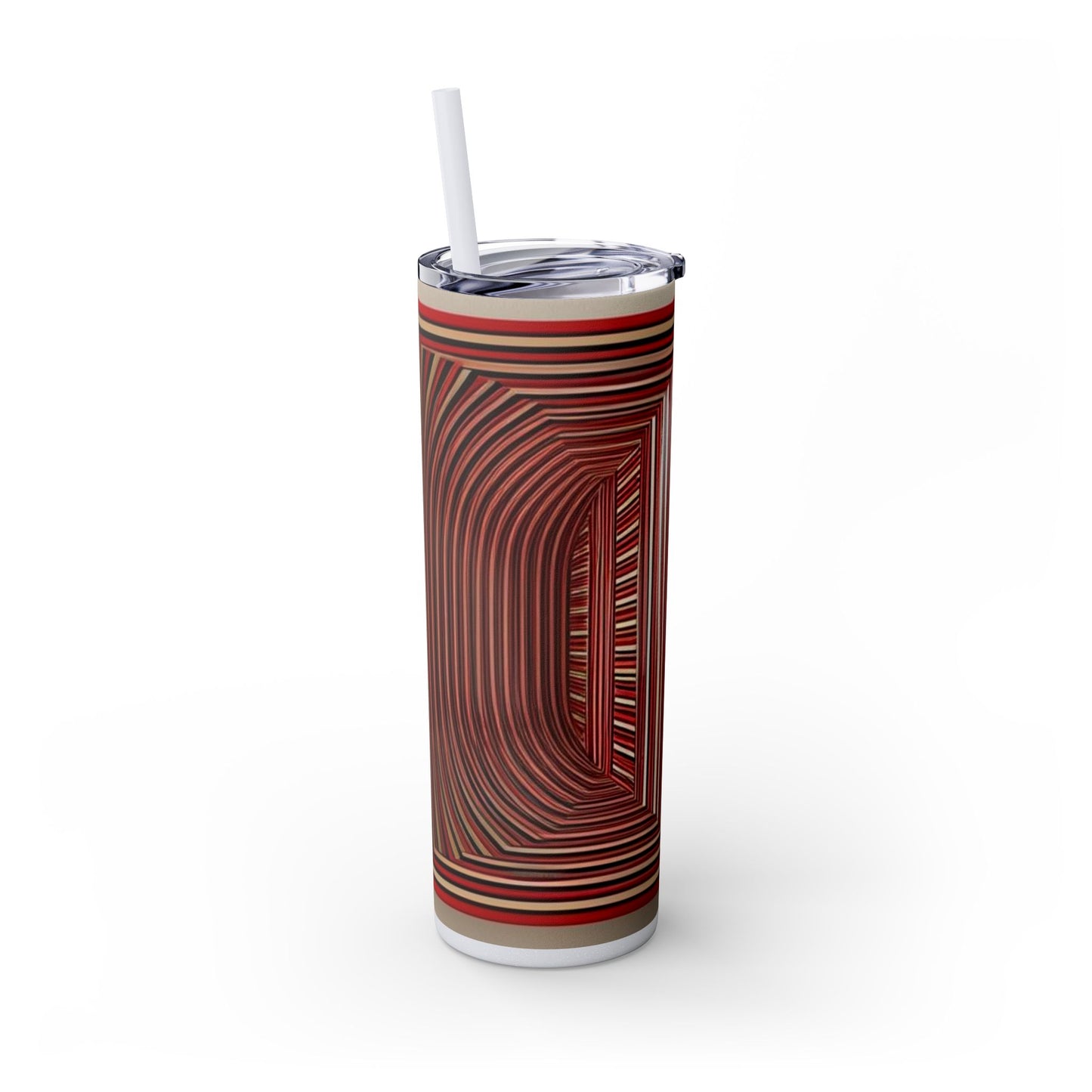 Optical Illusion Skinny Tumbler with Straw, 20oz