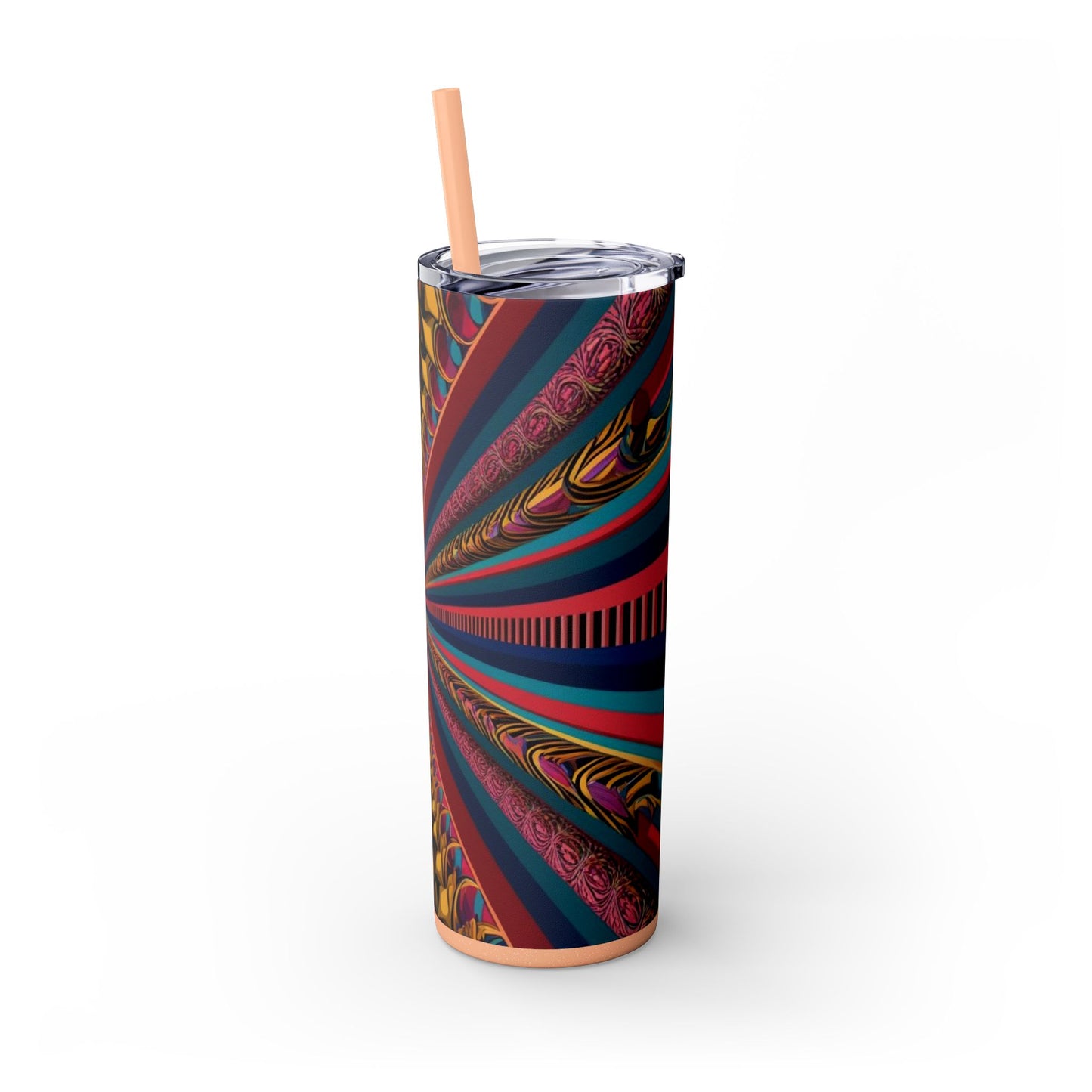 Optical Illusion Skinny Tumbler with Straw, 20oz
