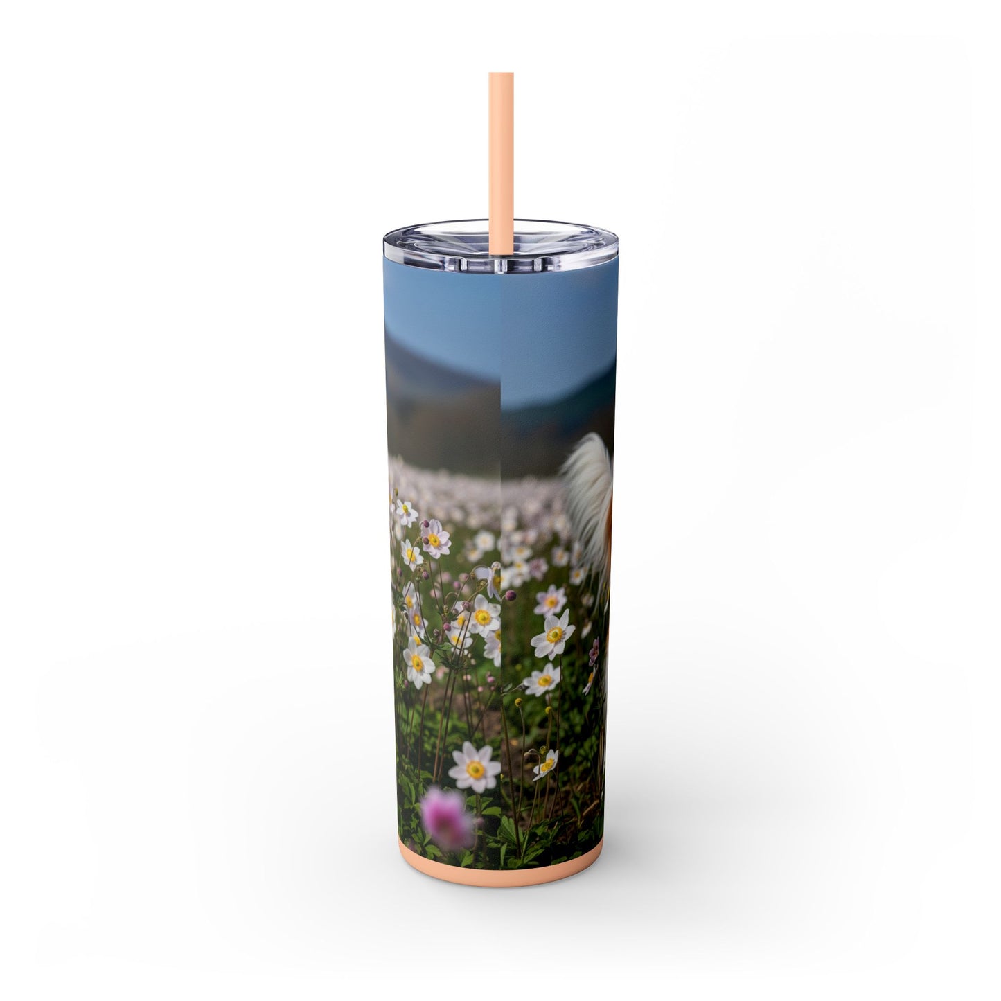 Nederlandse Kooikerhondje Skinny Tumbler with Straw, 20oz