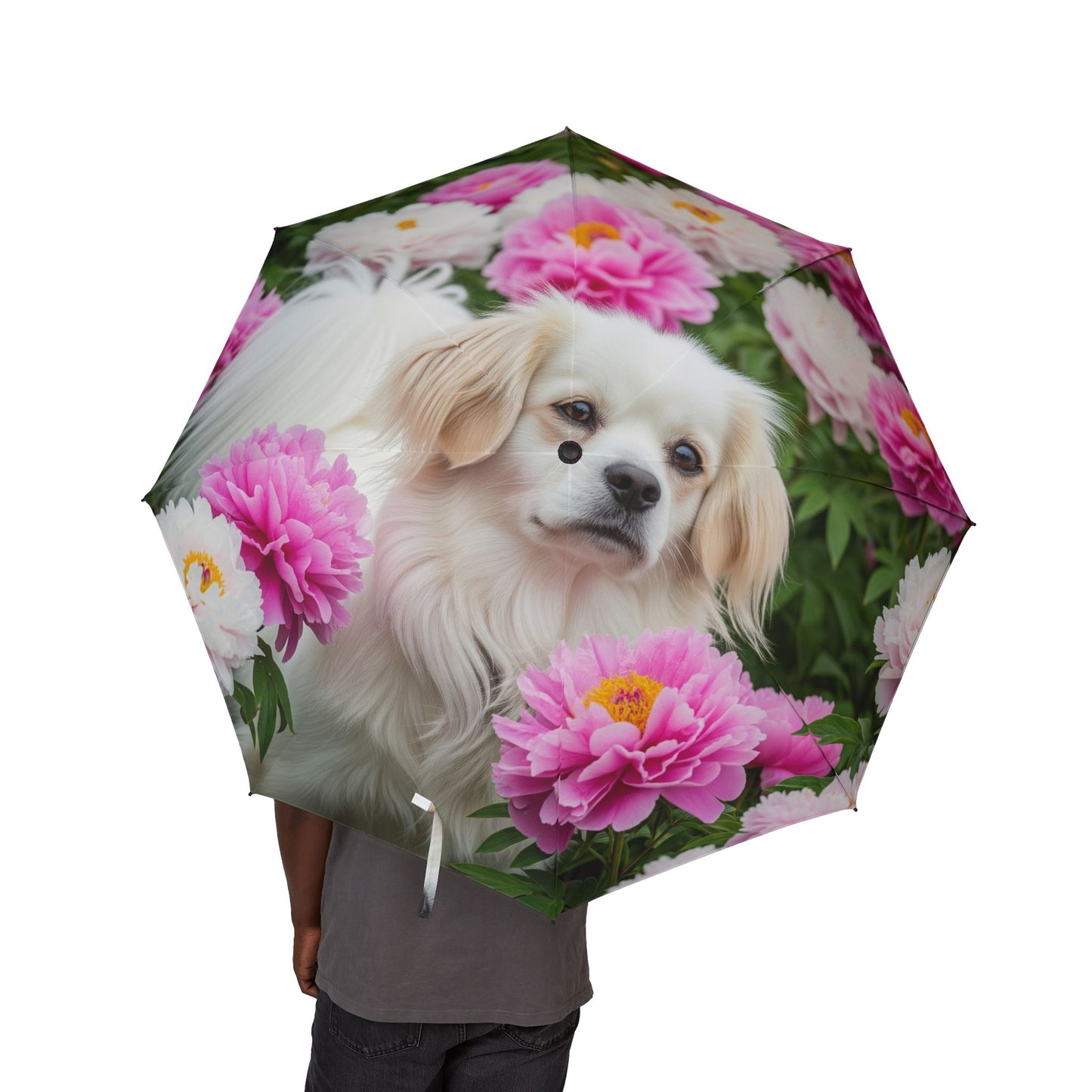 Tibetan Spaniel Semi-Automatic Foldable Umbrella