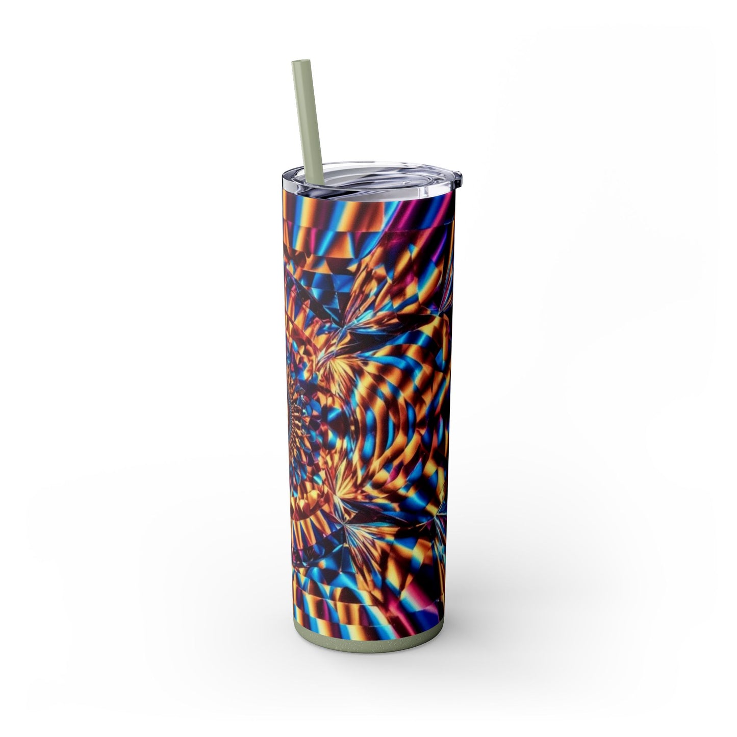Optical Illusion Skinny Tumbler with Straw, 20oz