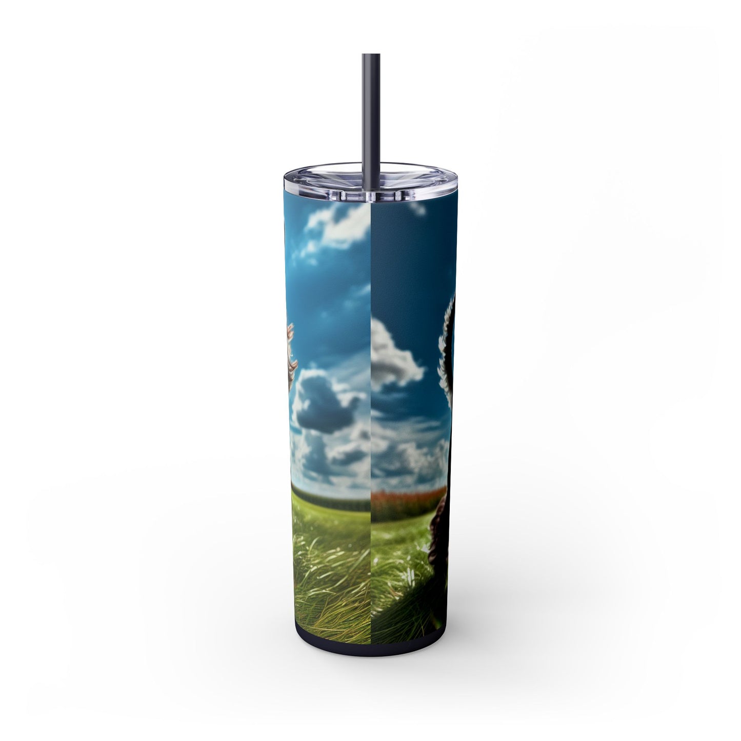 Standard Schnauzer Skinny Tumbler with Straw, 20oz
