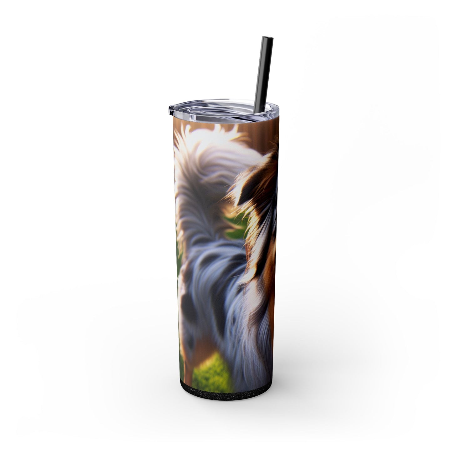 Australian Shepherd Skinny Tumbler with Straw, 20oz