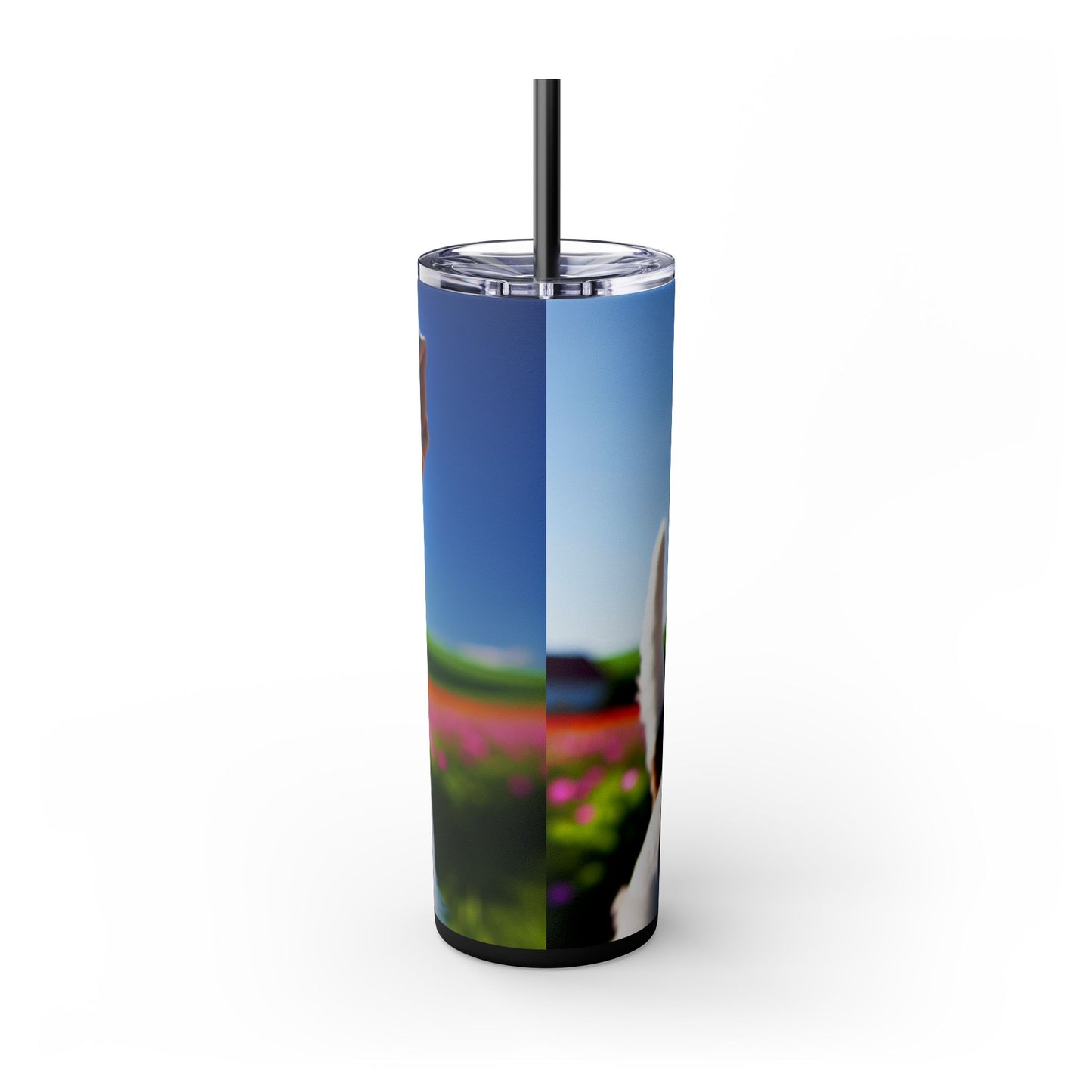 Wire Fox Terrier Skinny Tumbler with Straw, 20oz