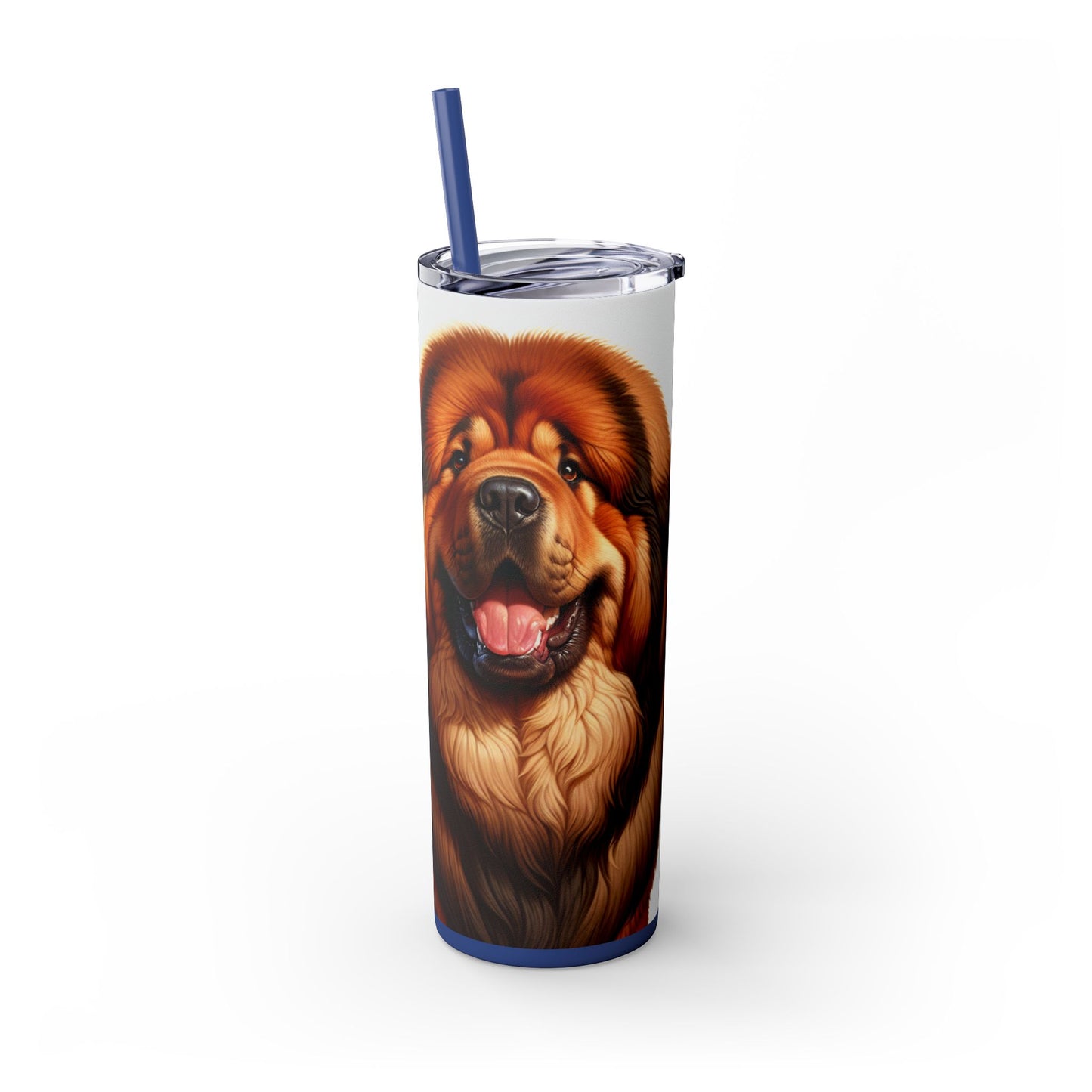 Tibetan Mastiff Skinny Tumbler with Straw, 20oz