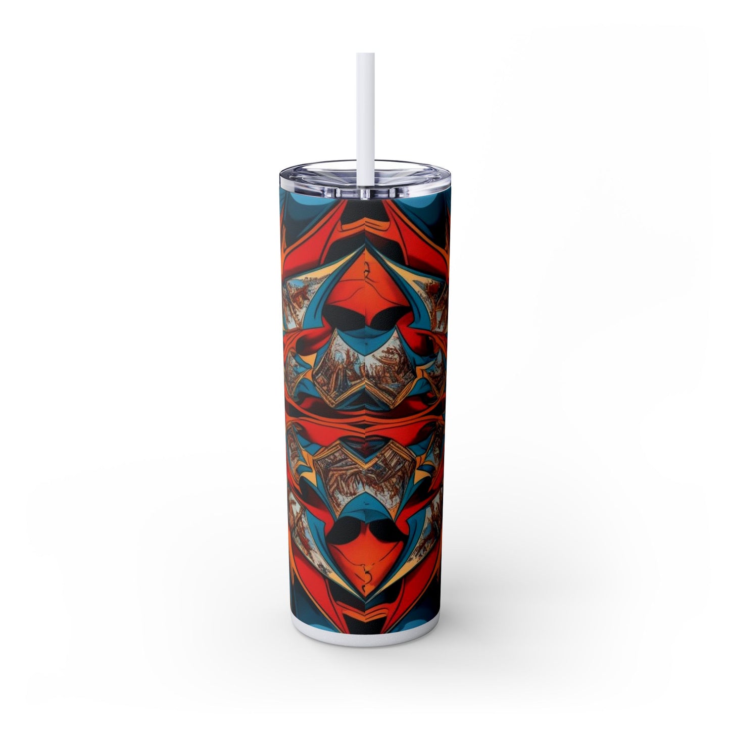 Optical Illusion Skinny Tumbler with Straw, 20oz