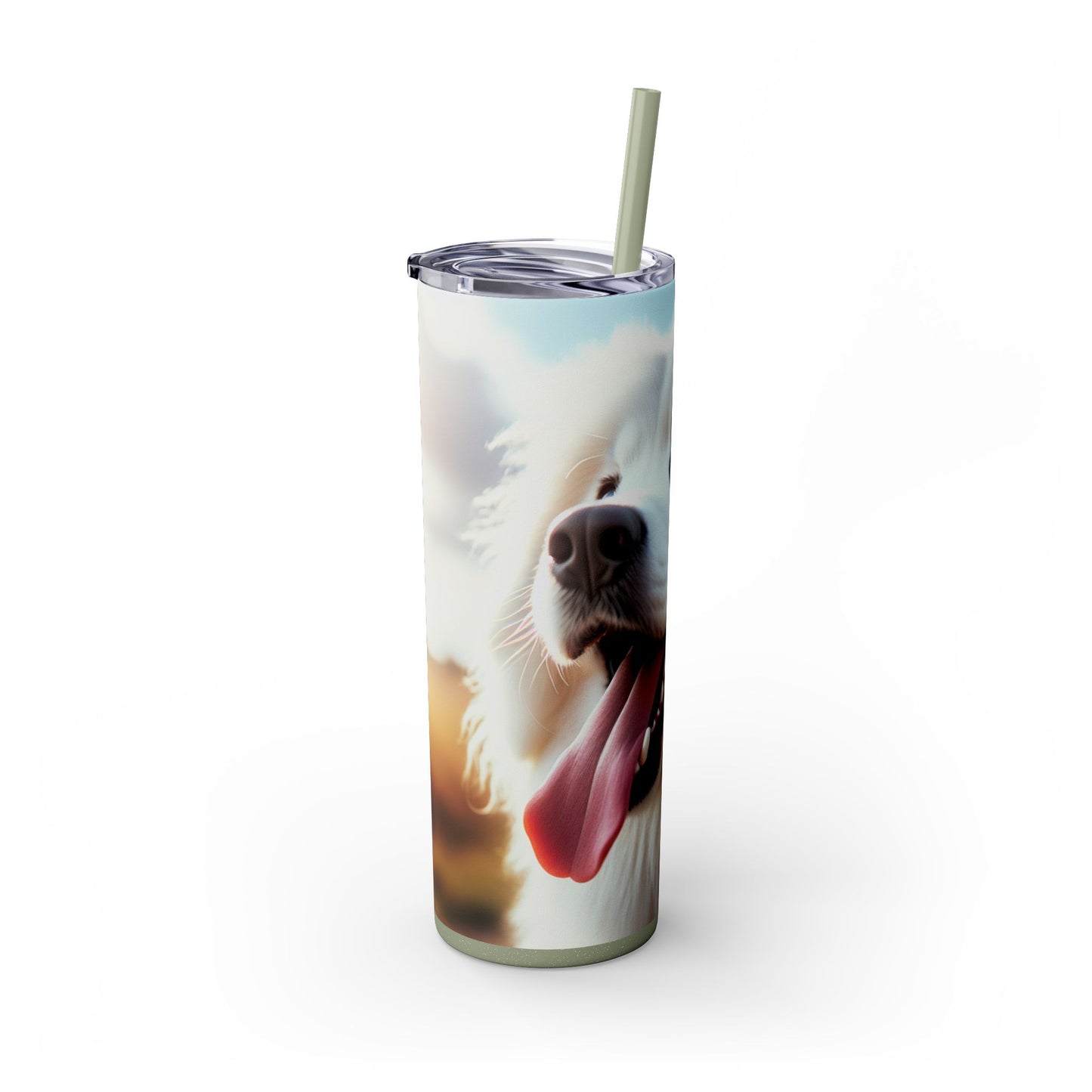 Pyrenean Mountain Dog Skinny Tumbler with Straw, 20oz