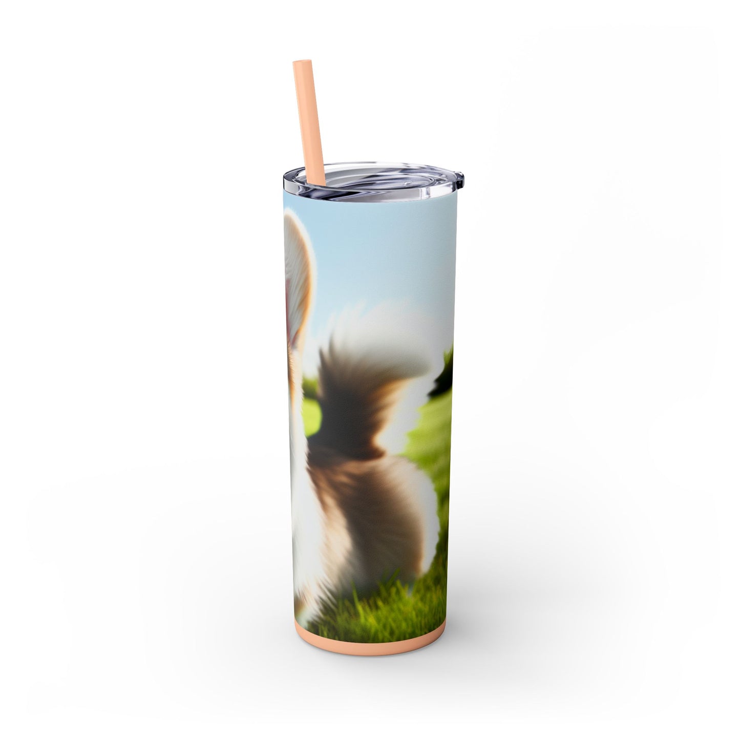 Welsh Corgi Cardigan Skinny Tumbler with Straw, 20oz