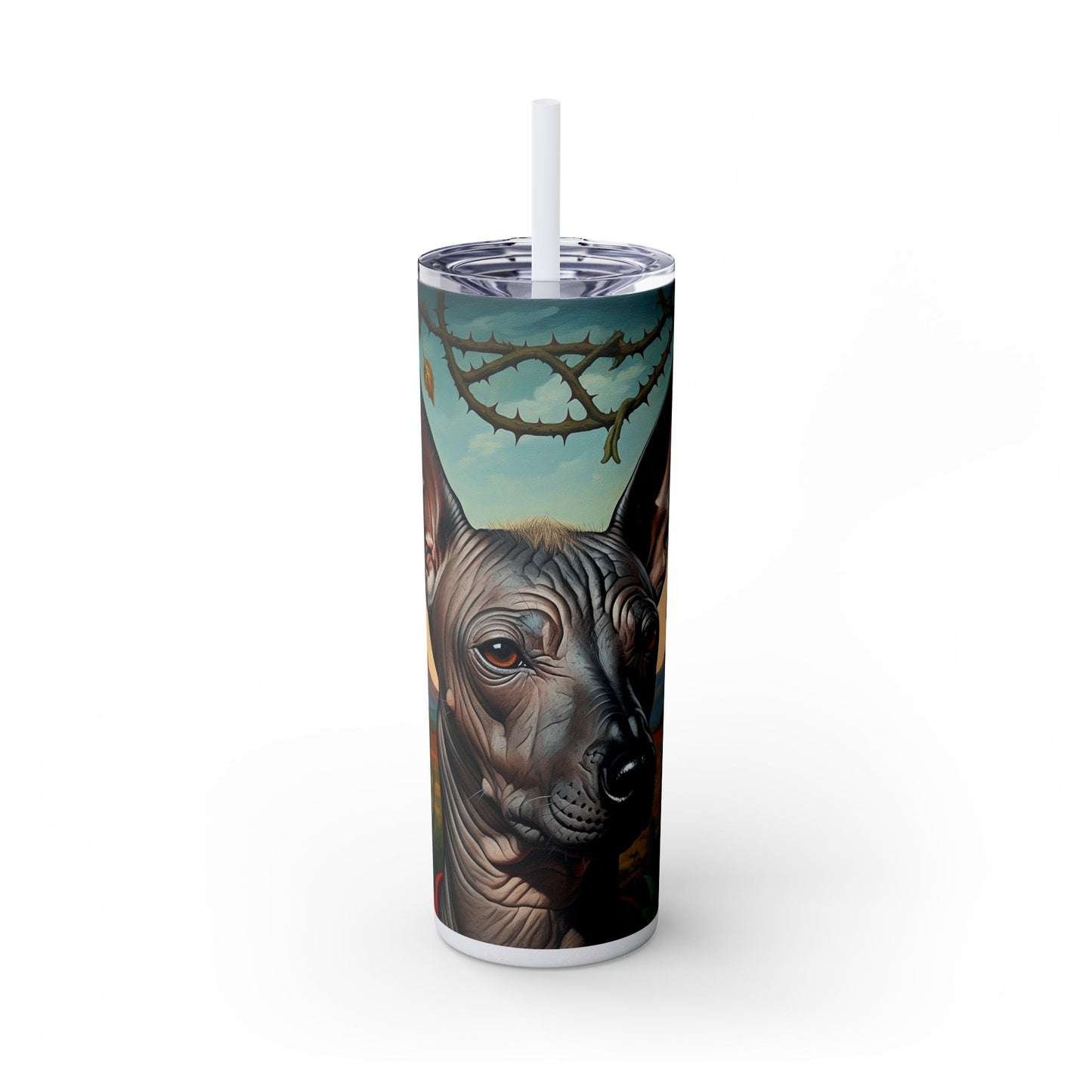 Xoloitzcuintli Skinny Tumbler with Straw, 20oz