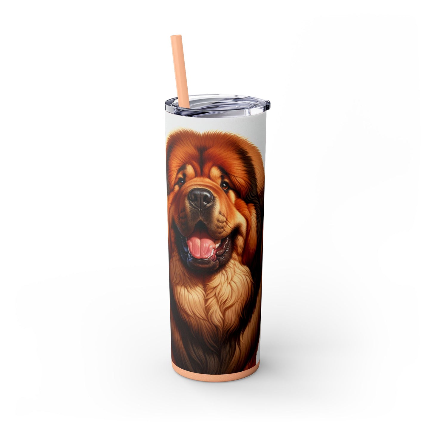 Tibetan Mastiff Skinny Tumbler with Straw, 20oz