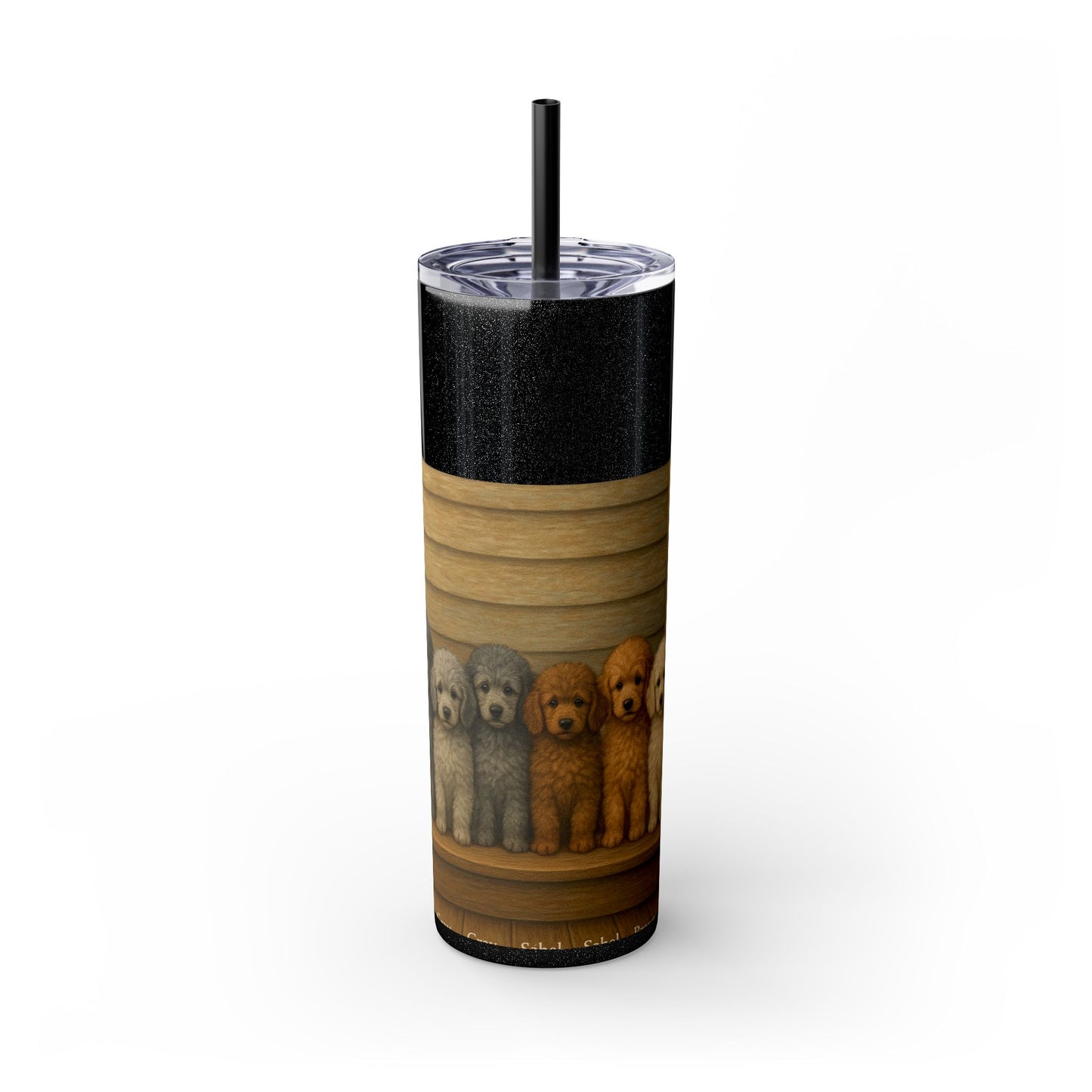 Poodle puppies Tumbler with Straw, 20oz