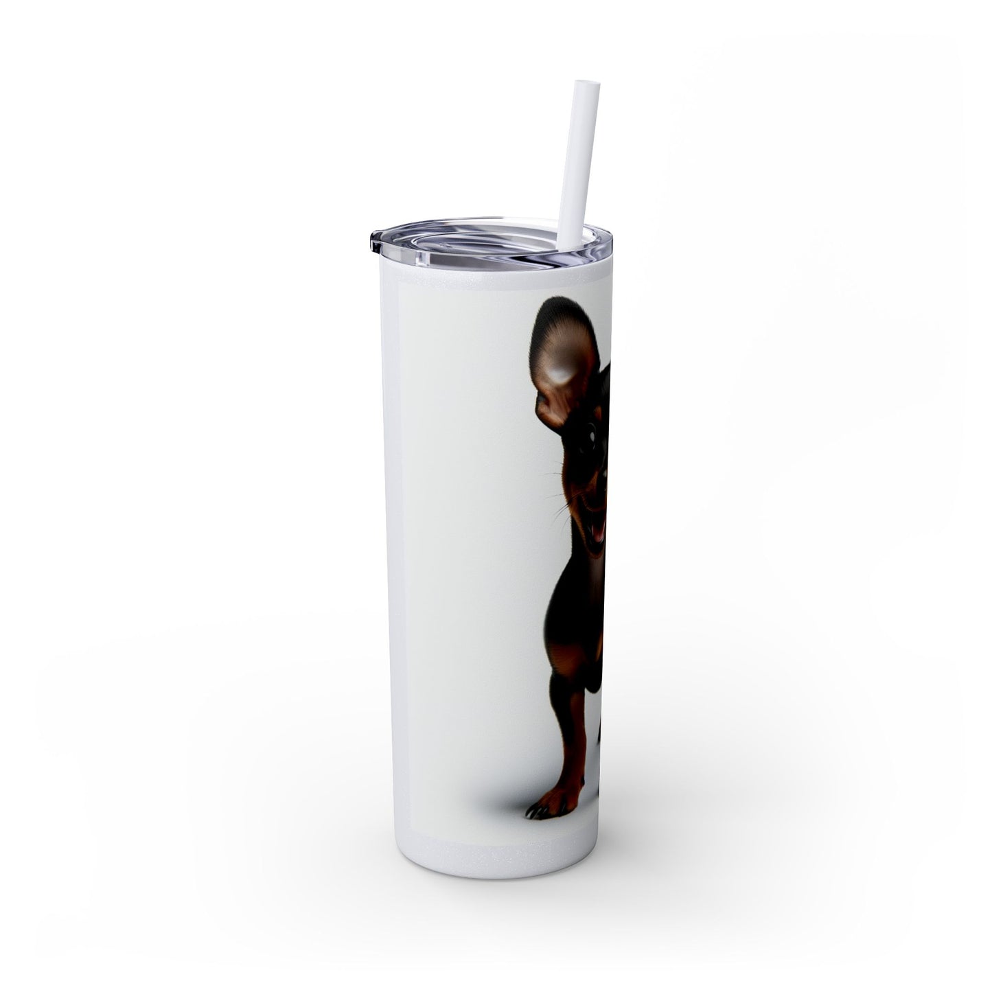 Miniature Pinscher Skinny Tumbler with Straw, 20oz