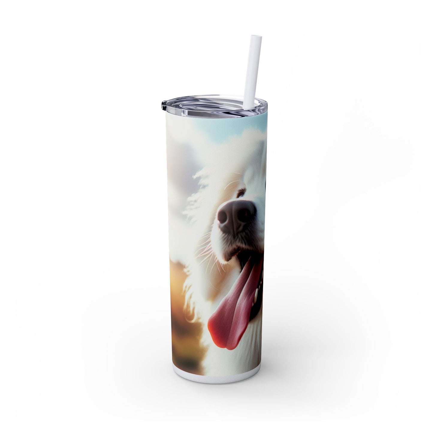 Pyrenean Mountain Dog Skinny Tumbler with Straw, 20oz