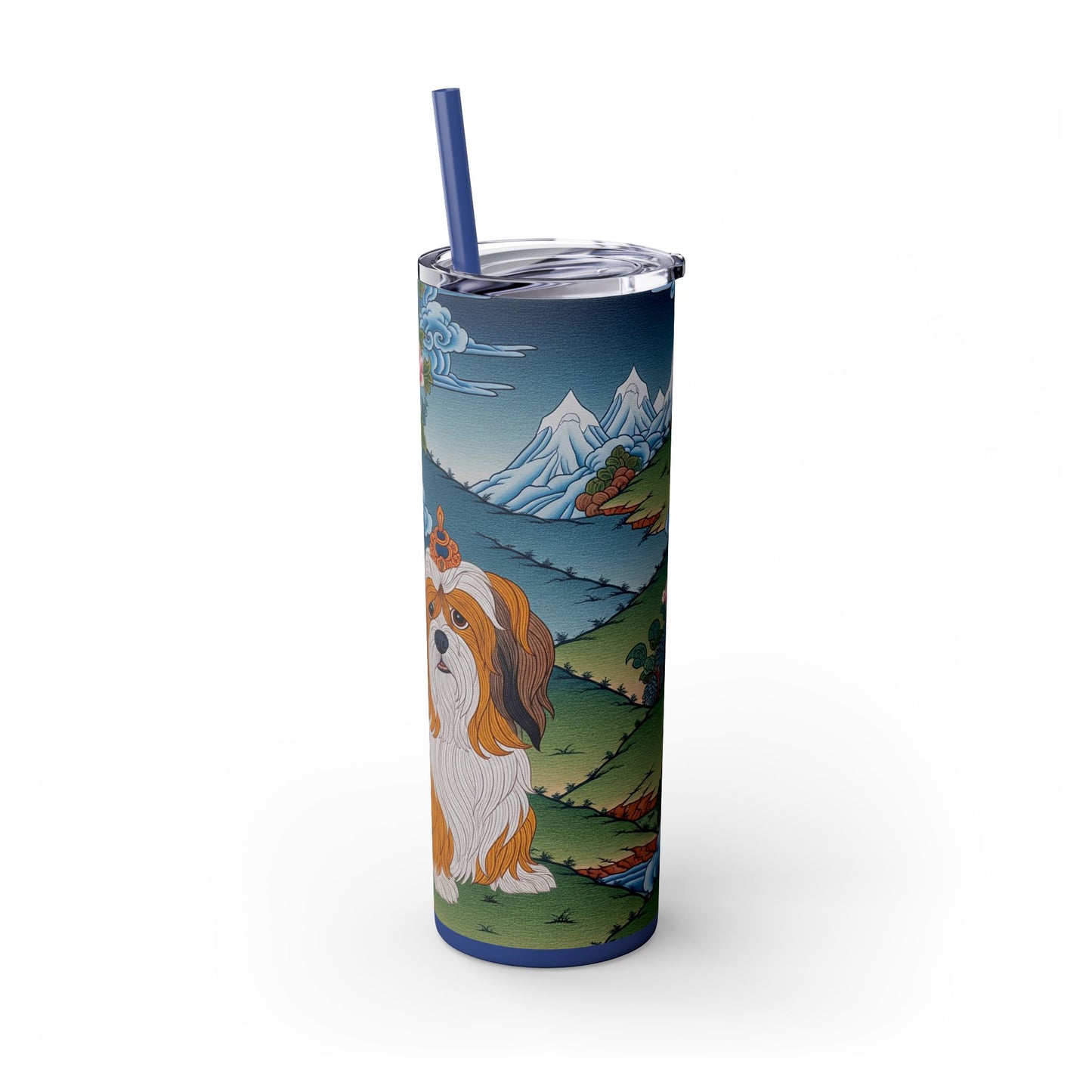 Lhasa Apso Skinny Tumbler with Straw, 20oz