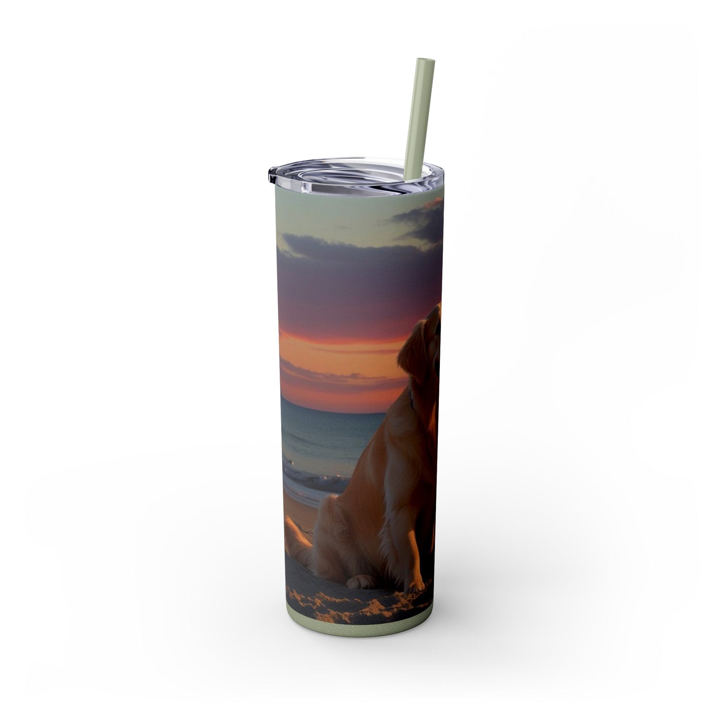 Golden Retriever Love Skinny Tumbler with Straw, 20oz