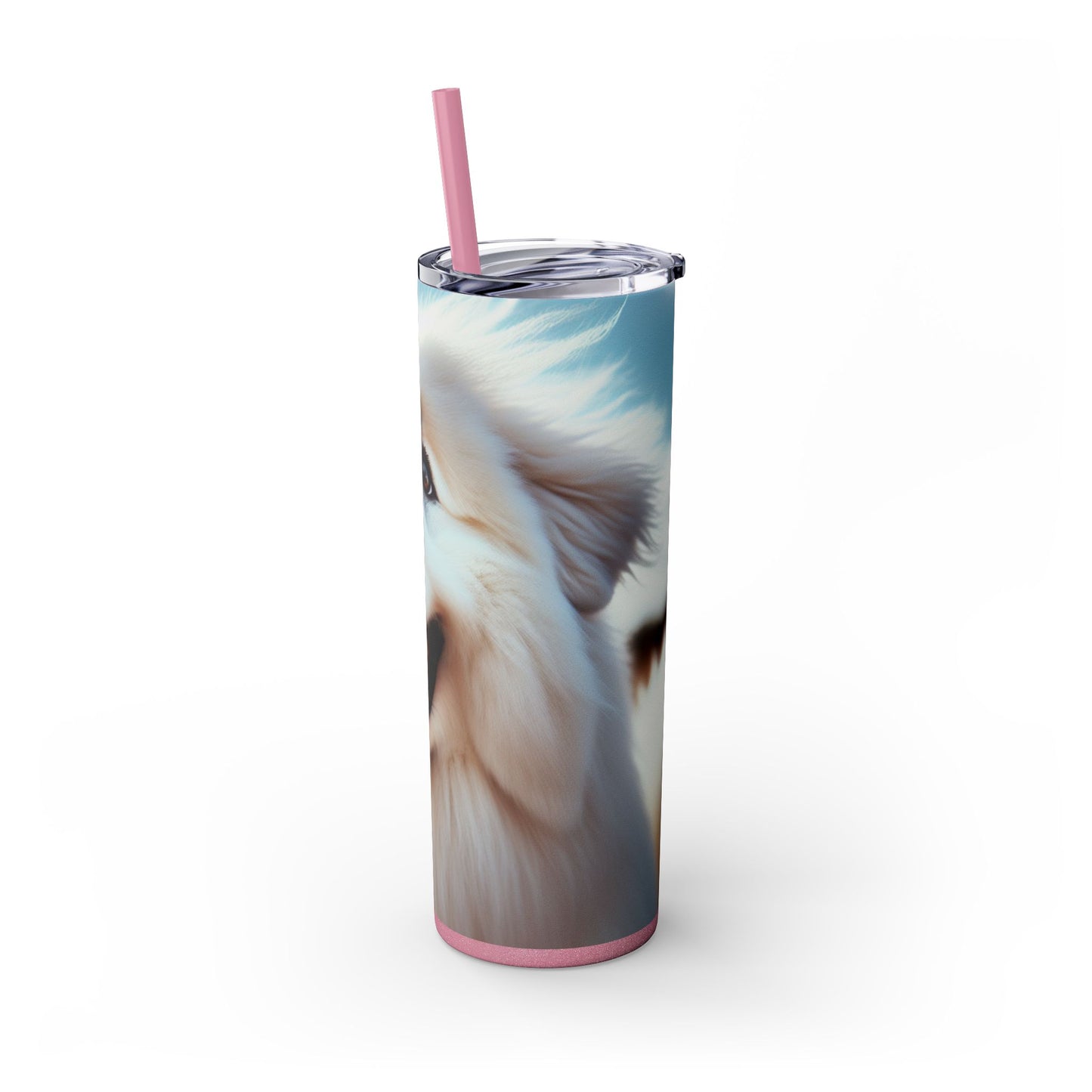 Pyrenean Mountain Dog Skinny Tumbler with Straw, 20oz