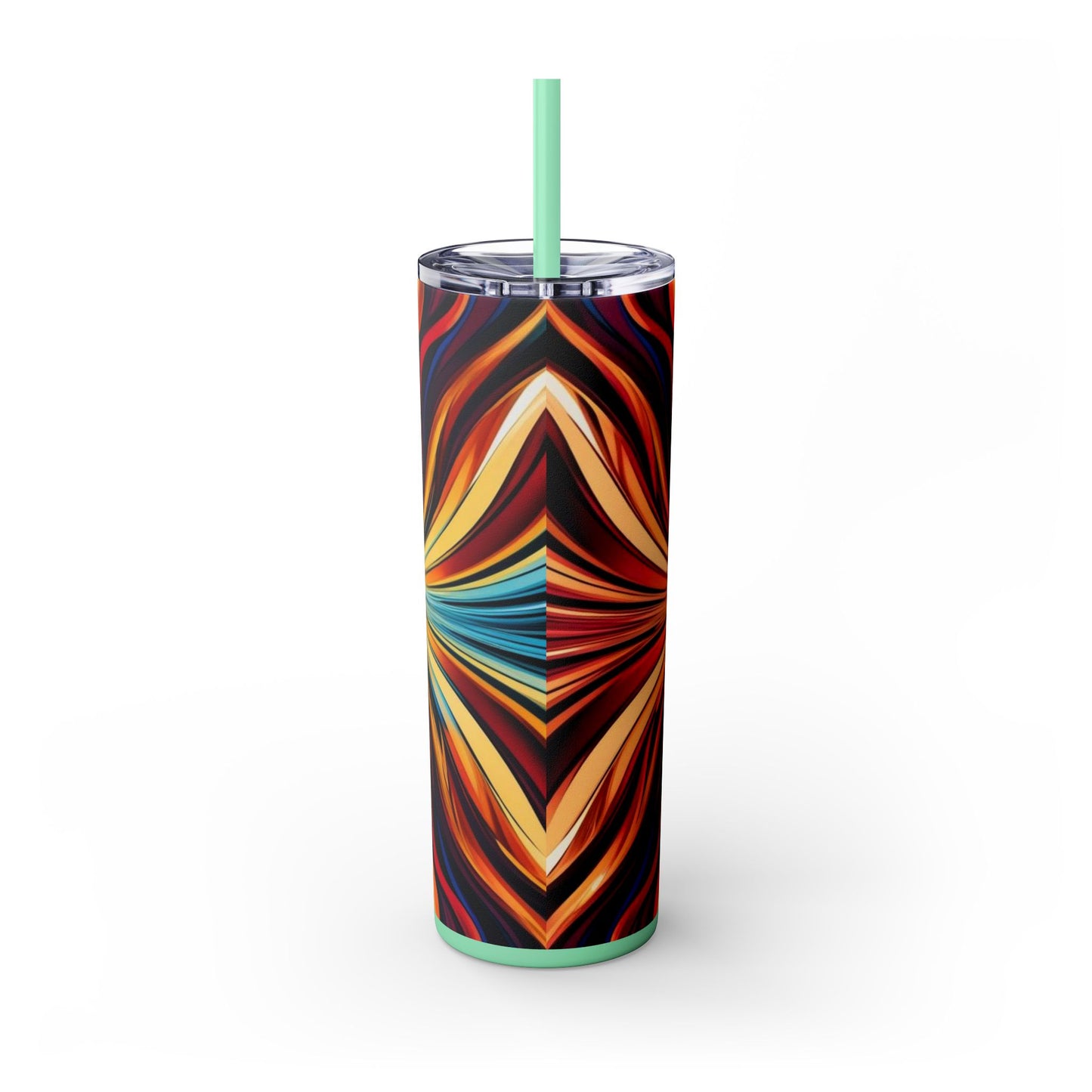 Optical Illusion Skinny Tumbler with Straw, 20oz
