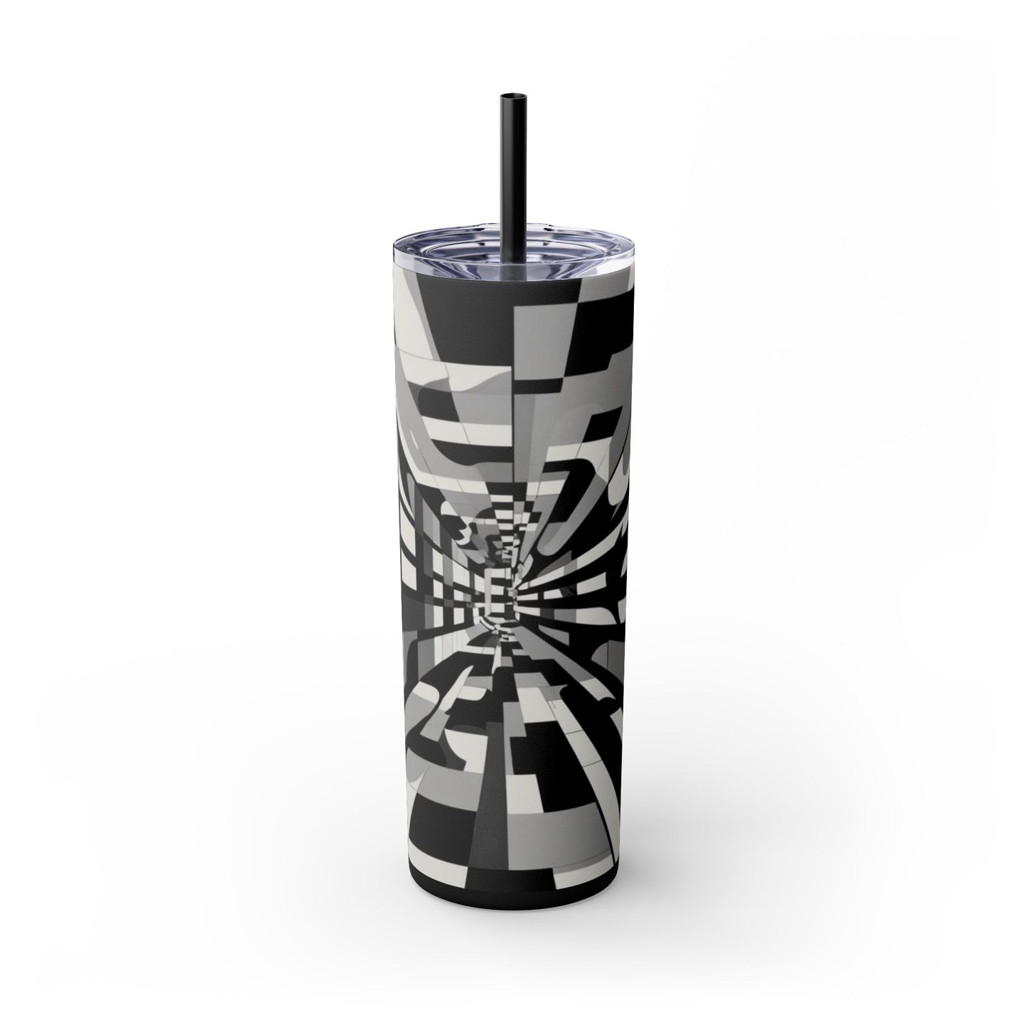 Optical Illusion Skinny Tumbler with Straw, 20oz