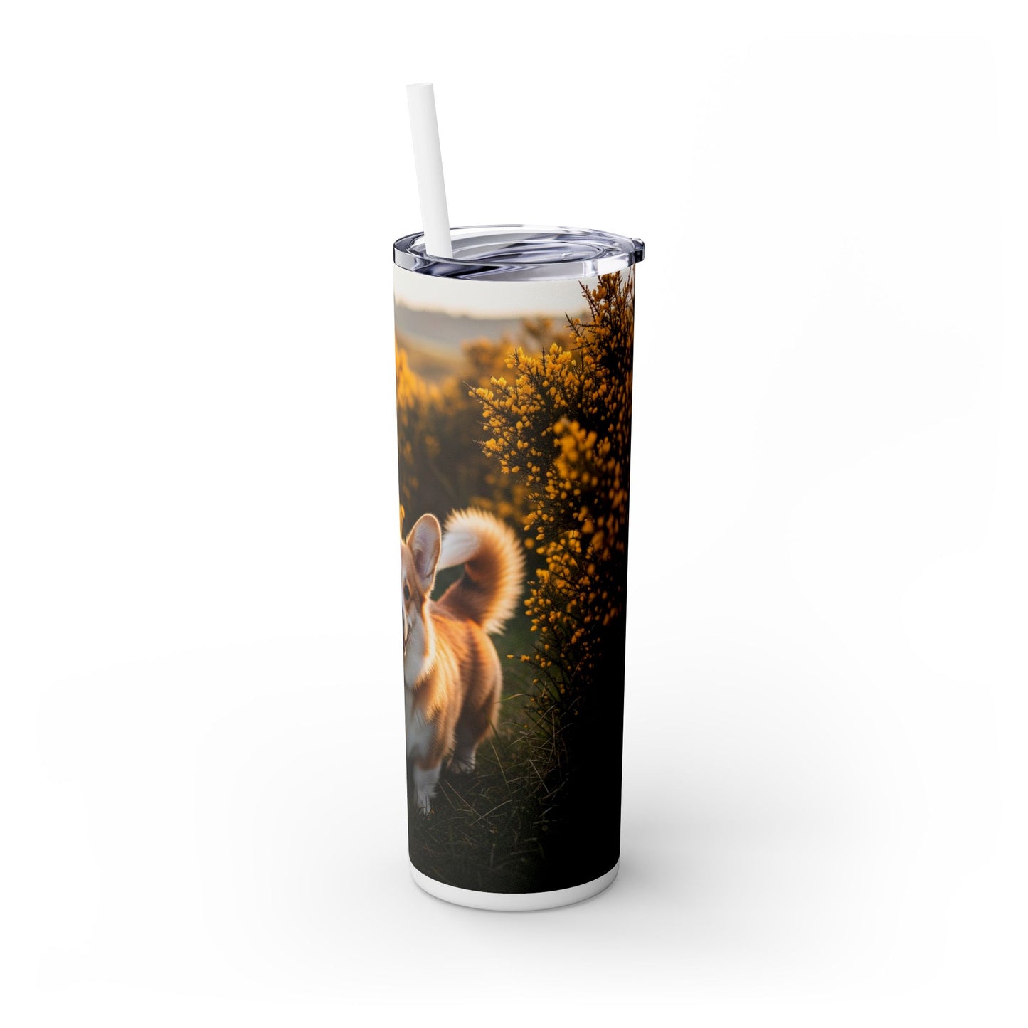 Pembroke Welsh Corgi Skinny Tumbler with Straw, 20oz