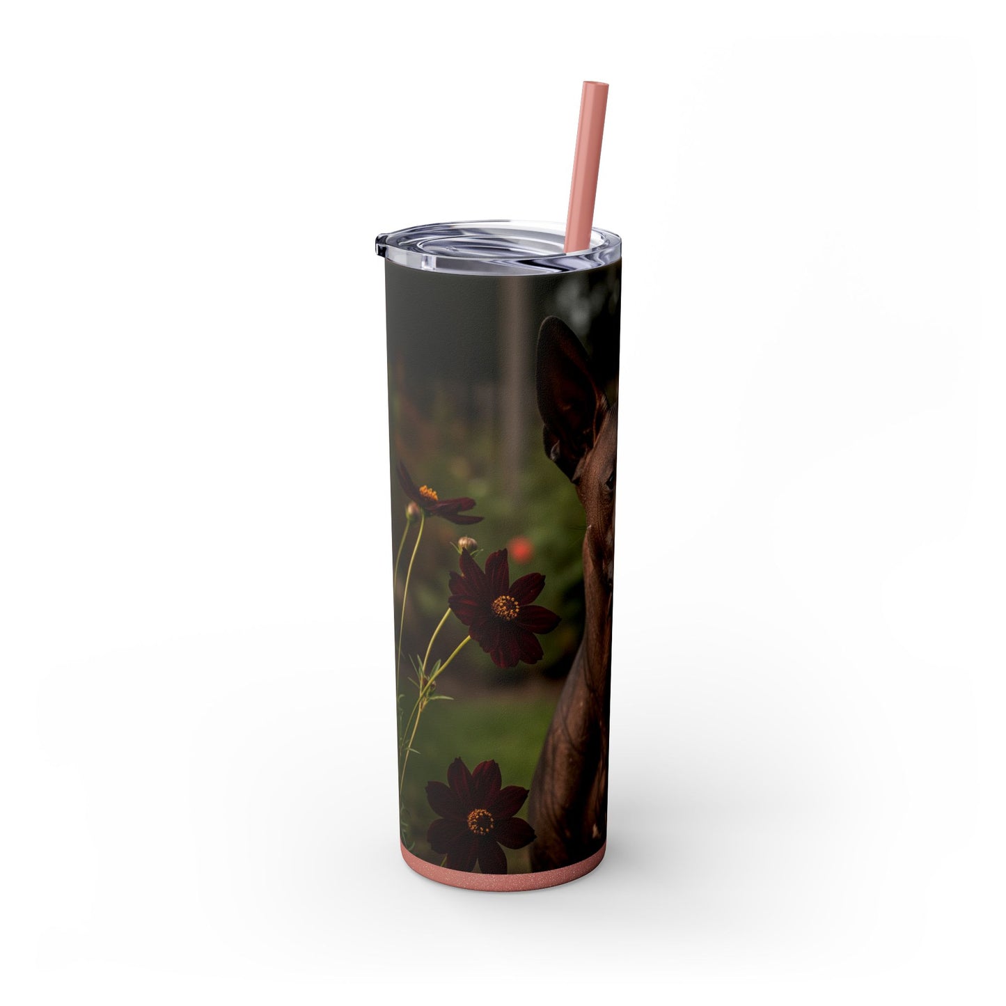 Xoloitzcuintli Skinny Tumbler with Straw, 20oz