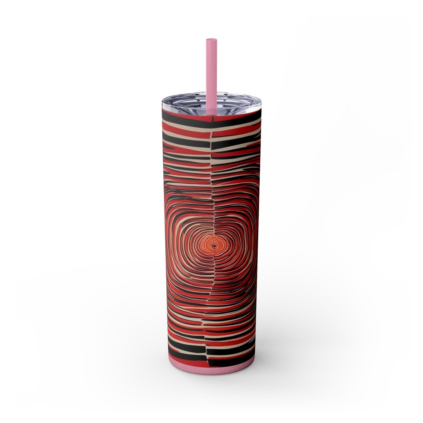 Optical Illusion Skinny Tumbler with Straw, 20oz