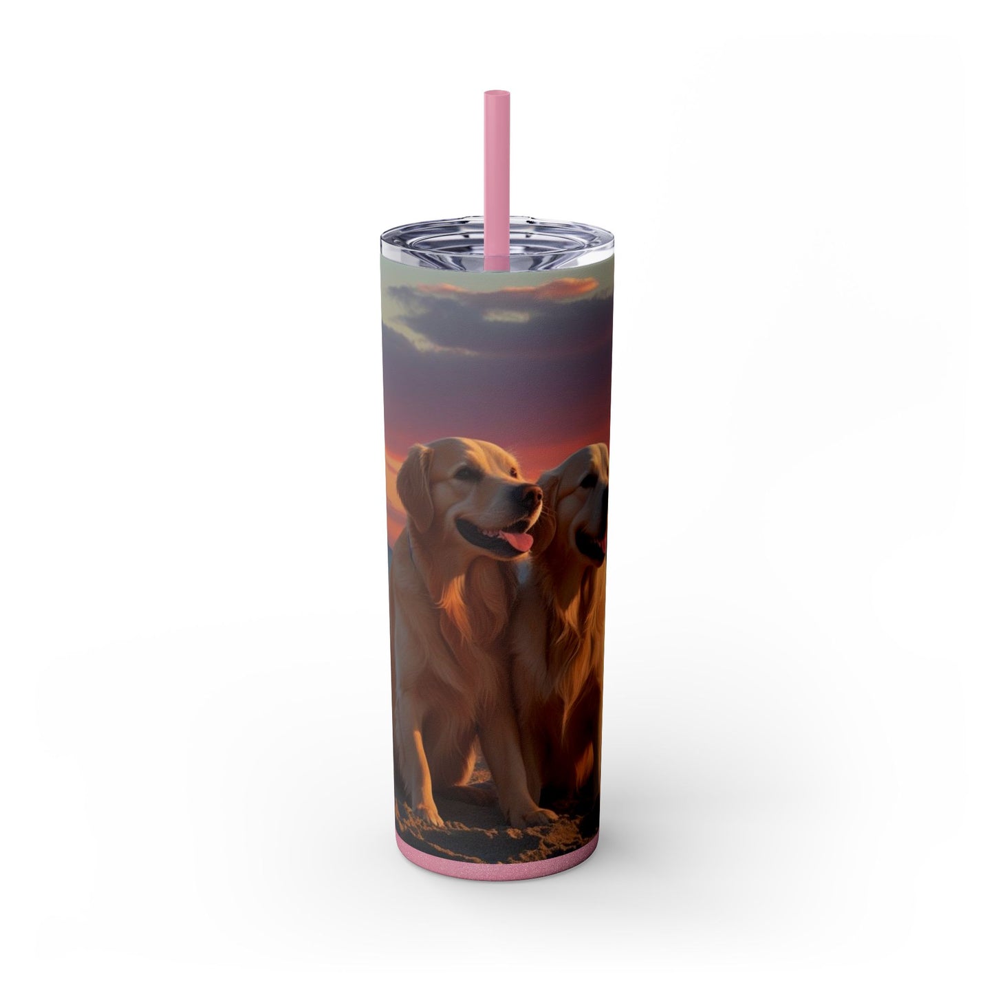 Golden Retriever Love Skinny Tumbler with Straw, 20oz