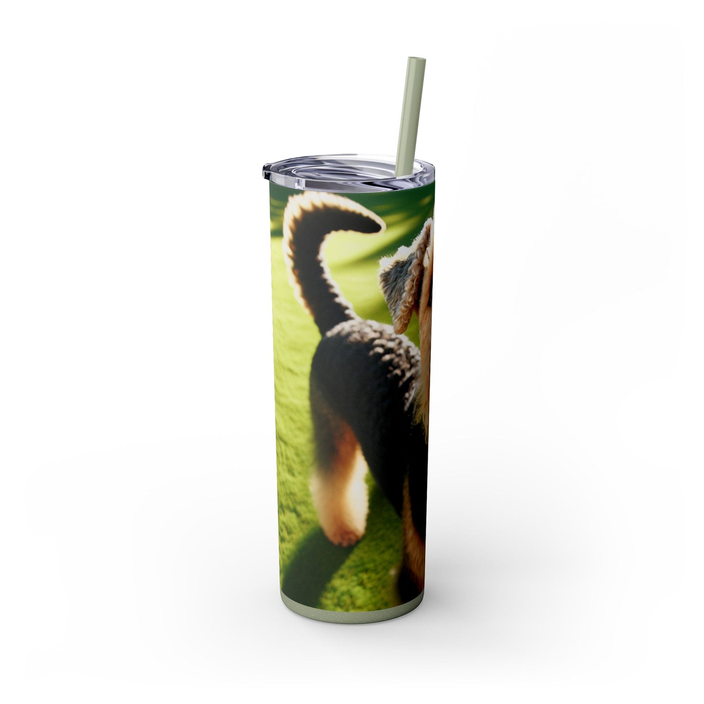 Airedale Terrier Tumbler with Straw, 20oz