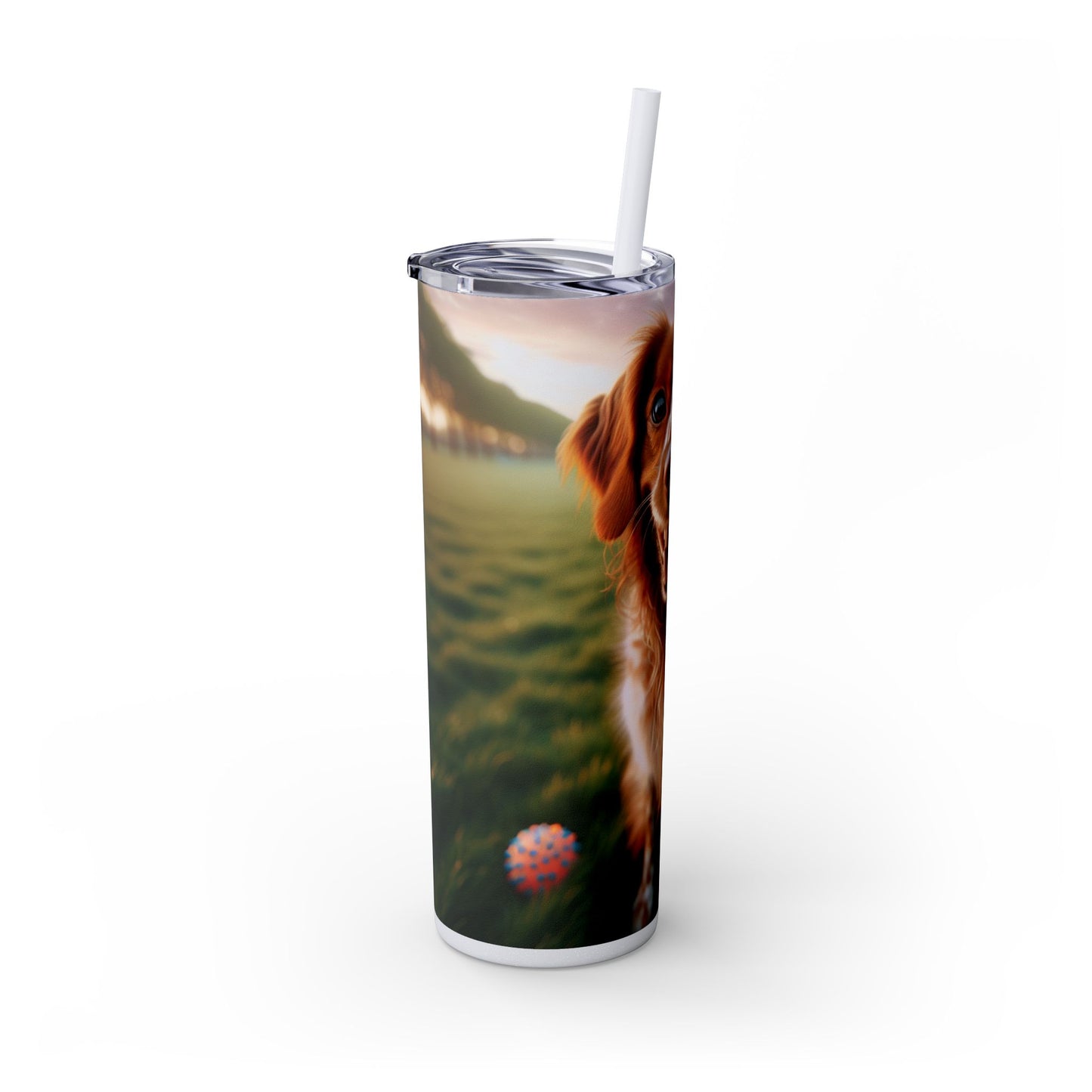 Brittany Dog Tumbler with Straw, 20oz