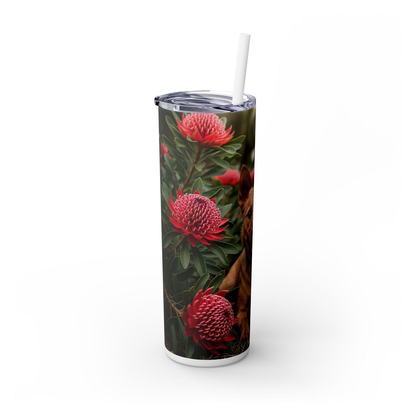 Australian Terrier Skinny Tumbler with Straw, 20oz