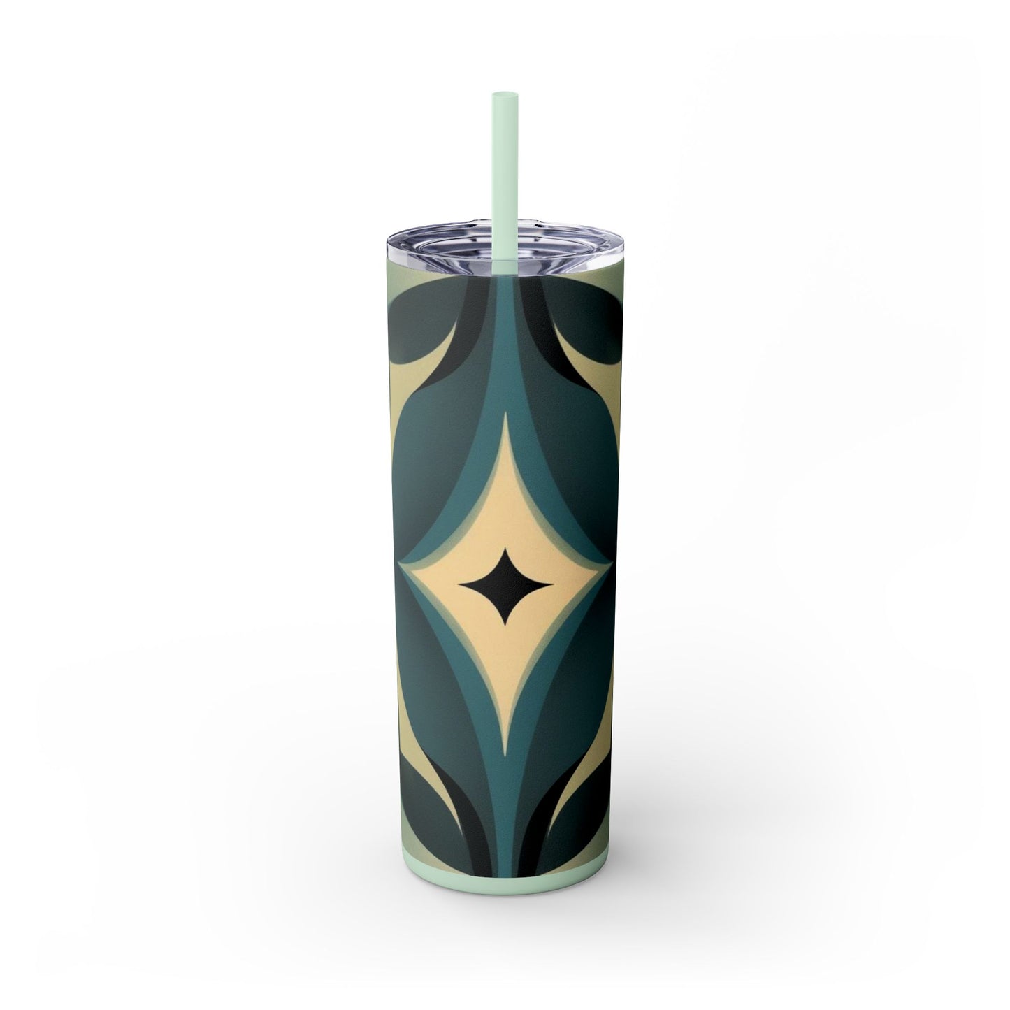 Optical Illusion Skinny Tumbler with Straw, 20oz