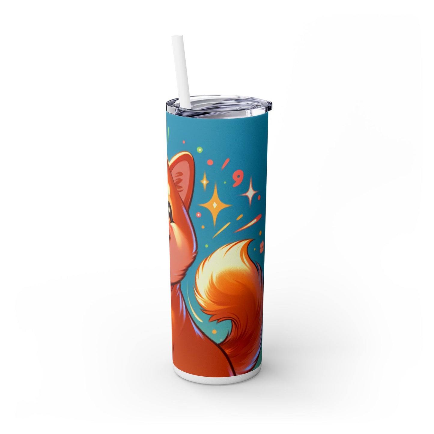 Shiba Inu Skinny Tumbler with Straw, 20oz