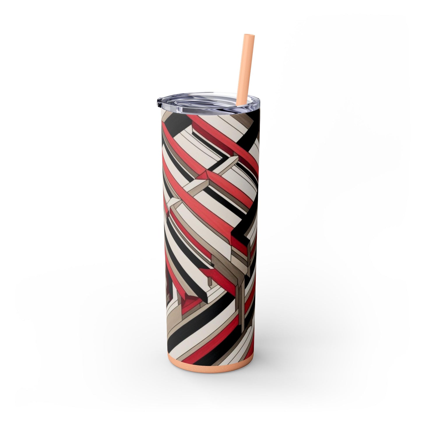 Optical Illusion Skinny Tumbler with Straw, 20oz