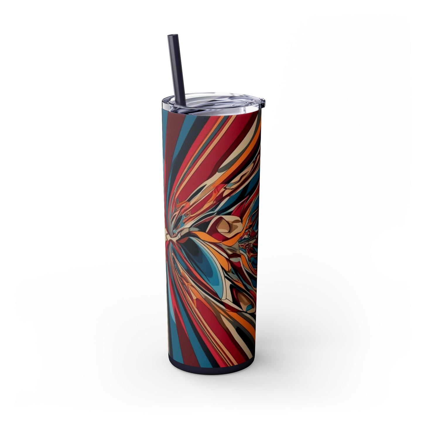 Optical Illusion Skinny Tumbler with Straw, 20oz